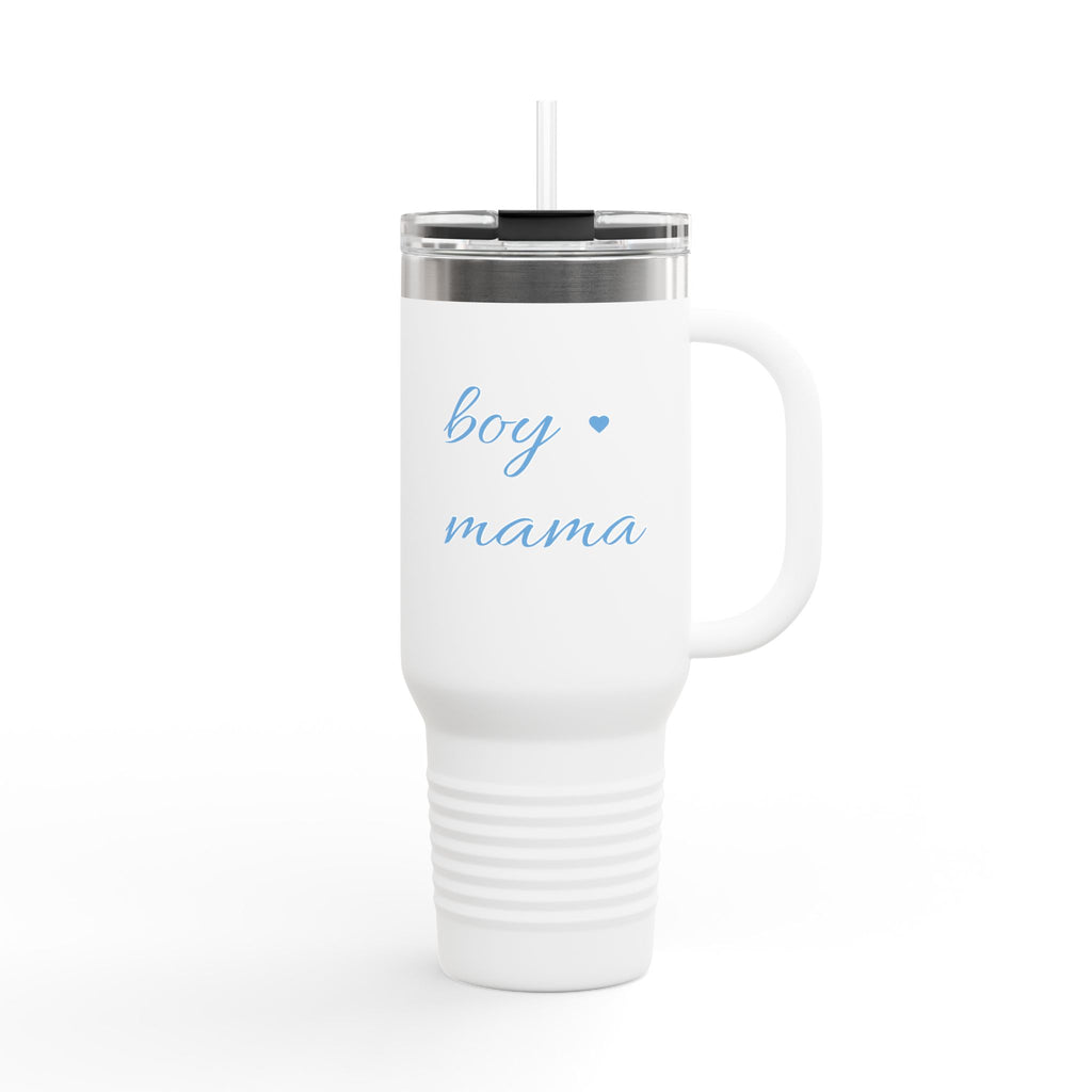 boy mama 40oz Travel Mug | Insulated Tumbler with Handle