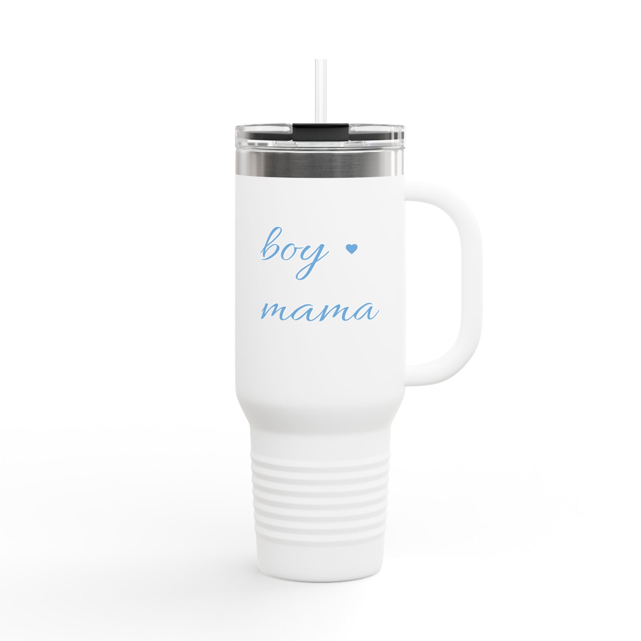 boy mama 40oz Travel Mug | Insulated Tumbler with Handle