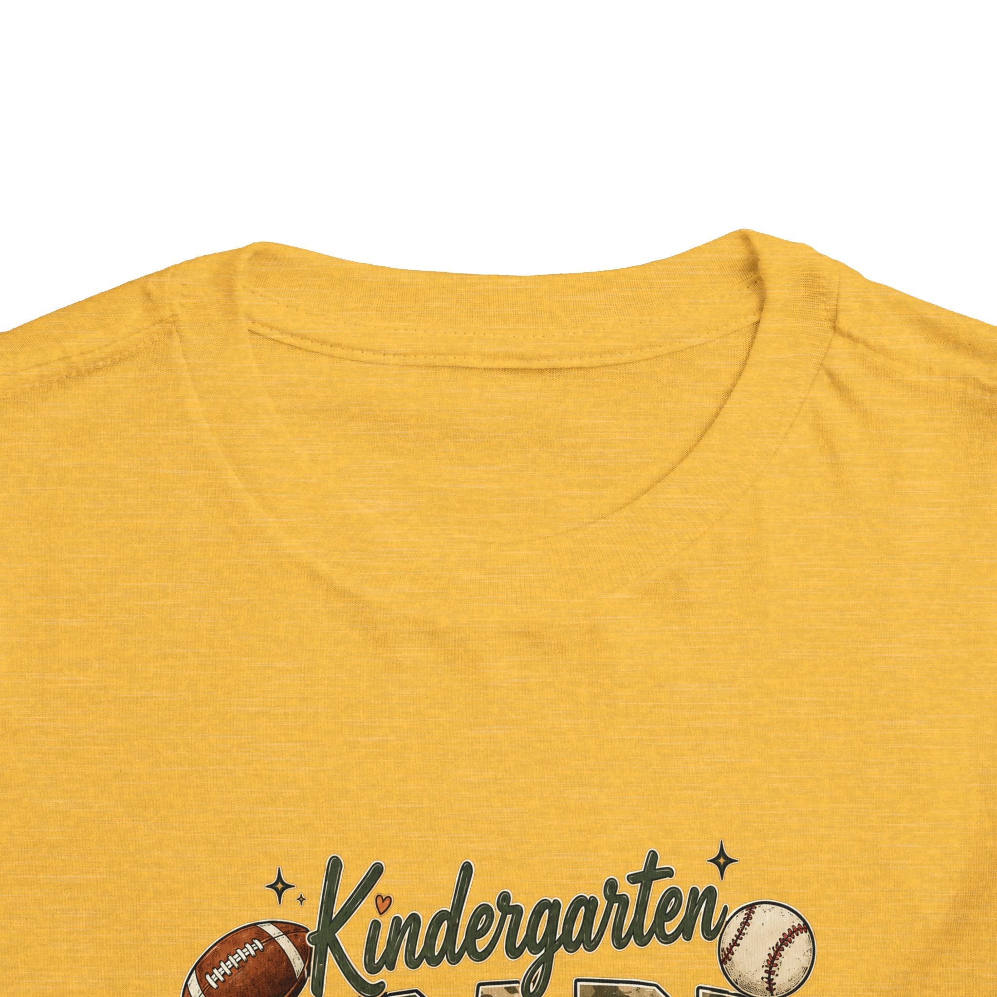Kindergarten Grade Toddler Tee — Cute Back-to-School Football & Backpack Shirt