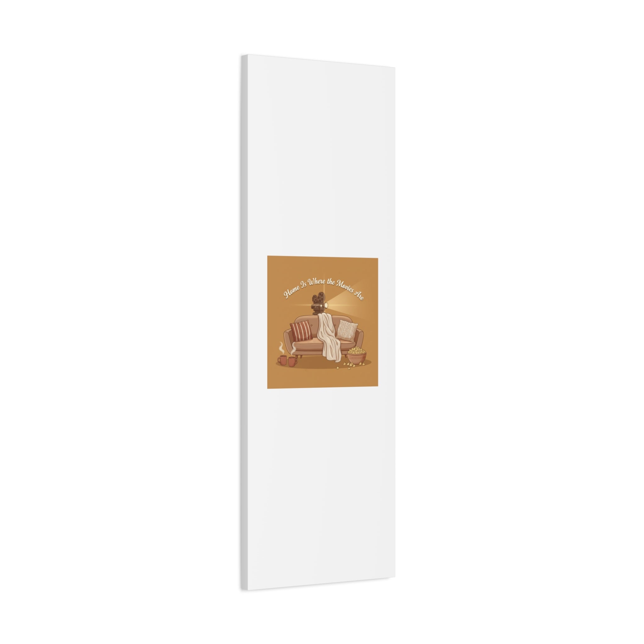 Home Is Where the Movies Are Canvas | cozy night art, home cinema decor