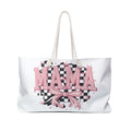 Mama Graphic Weekender Bag — Pink Checker Heart Travel Tote