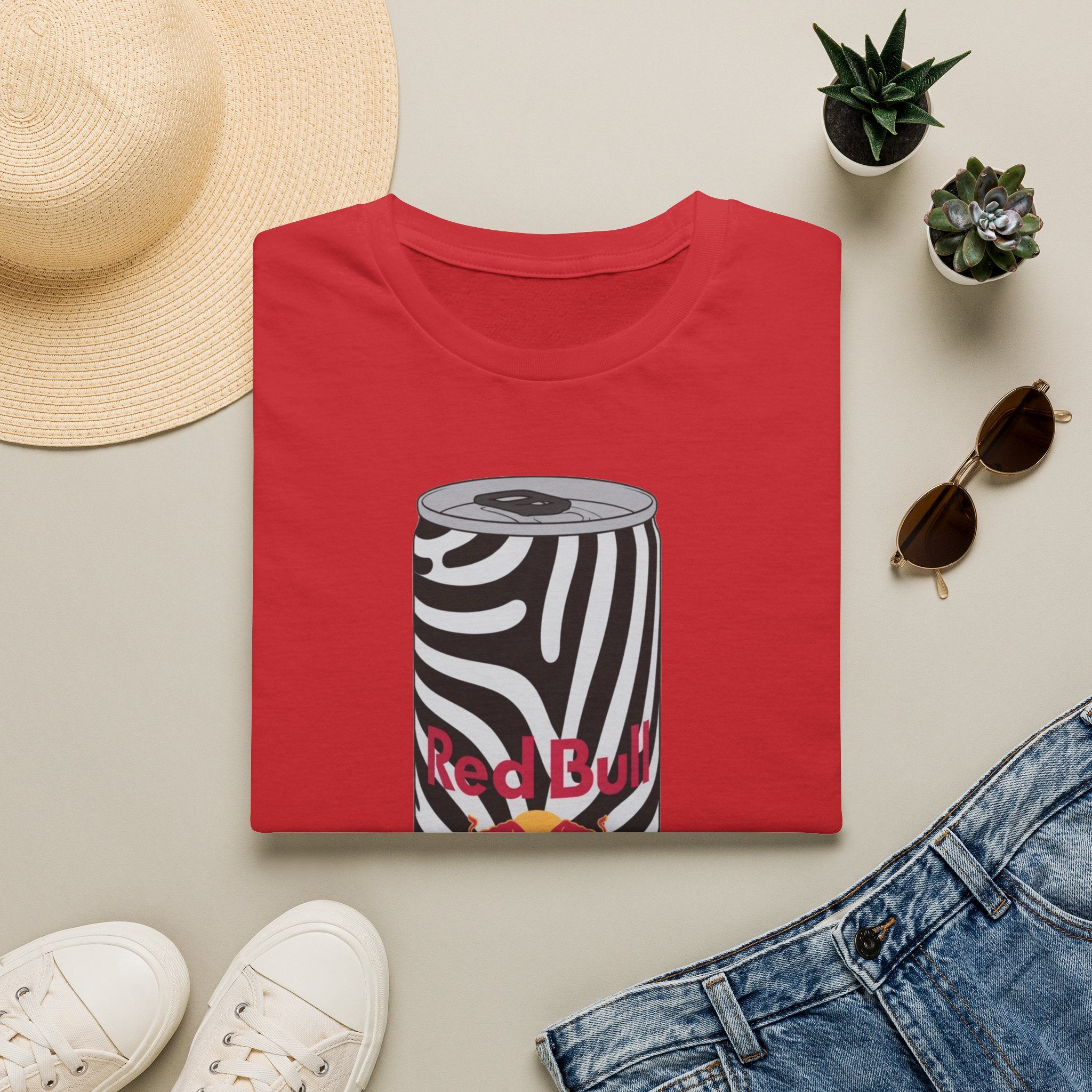 Zebra Can Graphic T-Shirt — Bold Retro Energy Drink Design