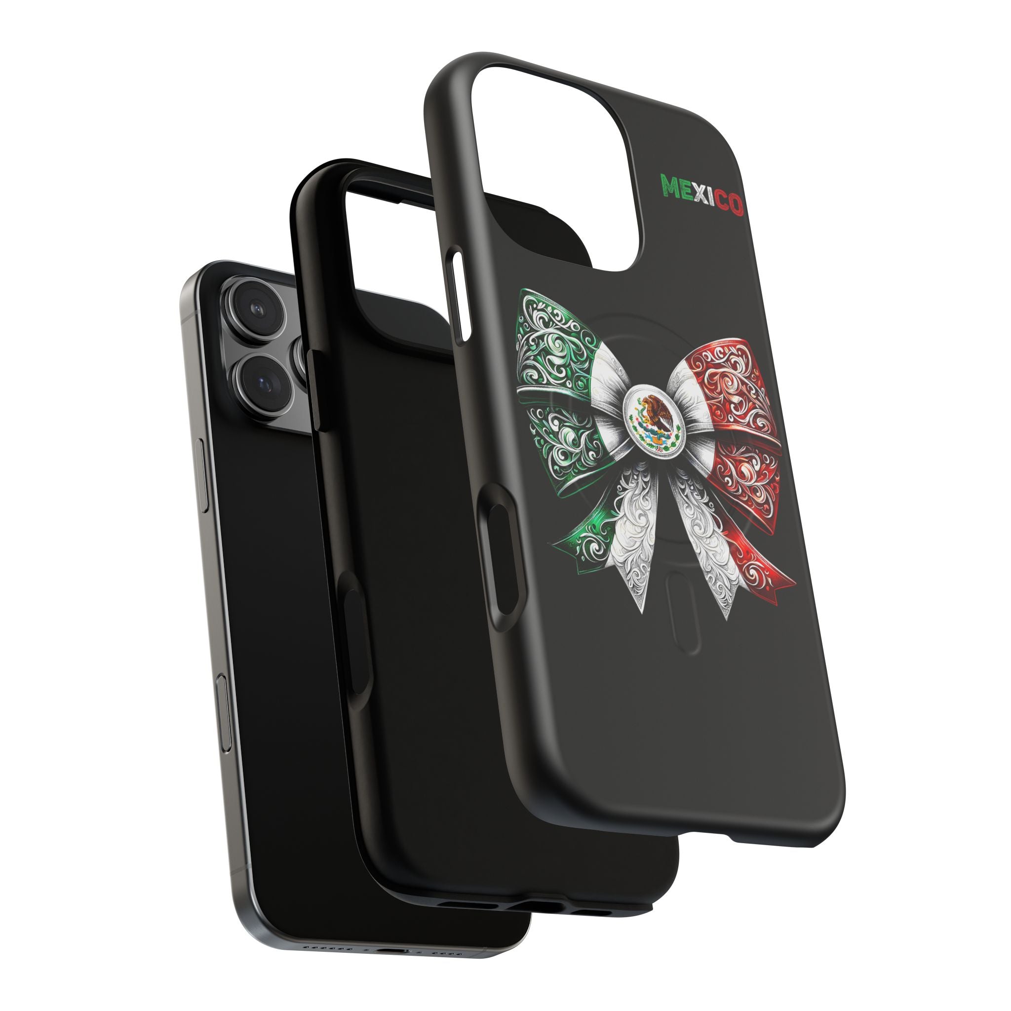 Mexican Flag Bow Tough Magnetic Phone Case — Patriotic Mexico iPhone Cover