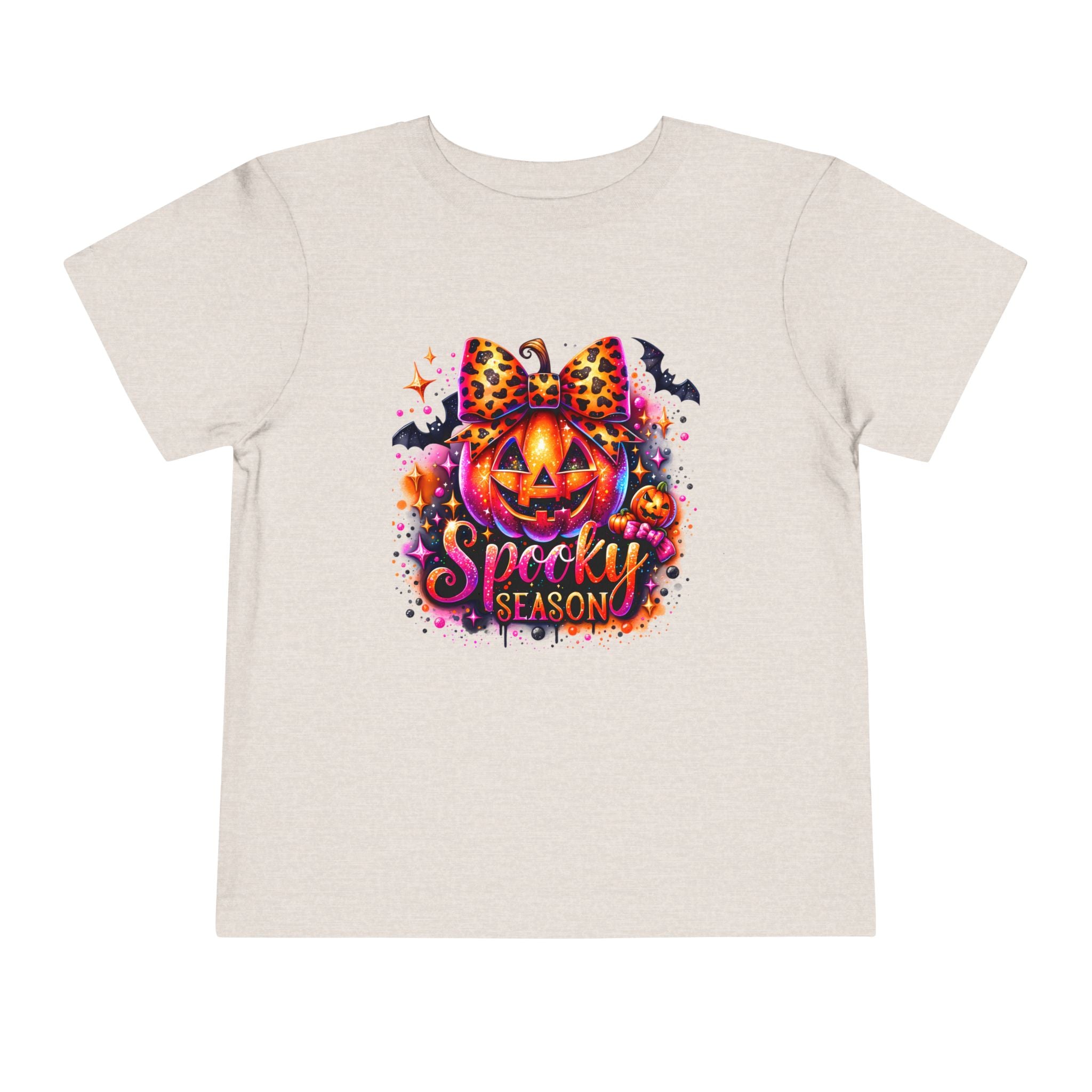 Toddler Tee — "Spooky Season" Pumpkin Bow Halloween Shirt
