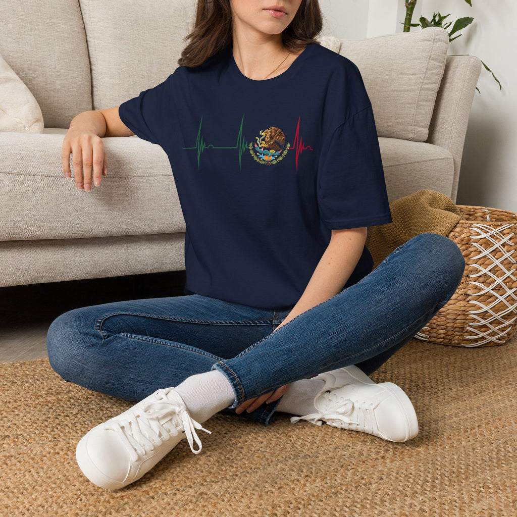 Mexican Heartbeat T-Shirt — Mexican Flag Eagle ECG Graphic Tee