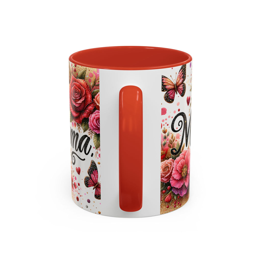 Mama Floral Accent Coffee Mug — Pink Roses & Butterflies (11/15oz)