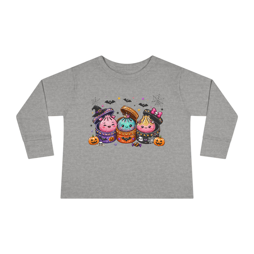 Toddler Long Sleeve Tee — Cute Halloween Cupcake Trio Costume Shirt