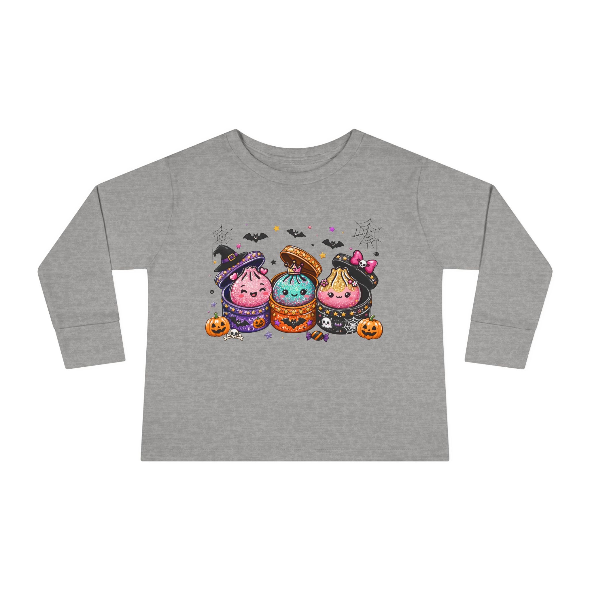 Toddler Long Sleeve Tee — Cute Halloween Cupcake Trio Costume Shirt