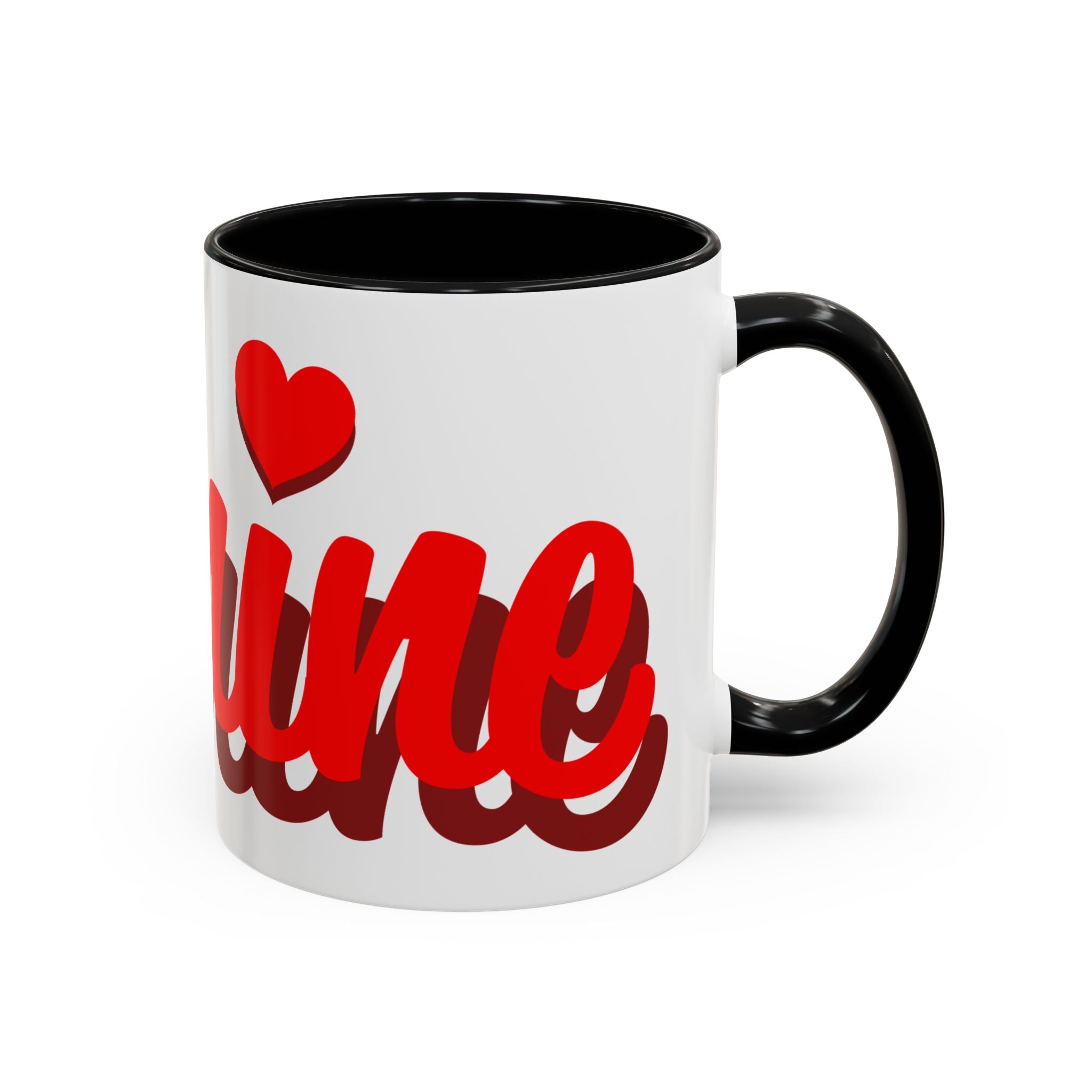 Be Mine Mug | Heart Valentine Coffee Mug, Accent Handle and Rim