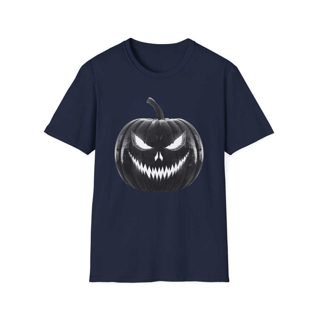 Halloween Jack-O'-Lantern T-Shirt — Spooky Black Pumpkin Graphic