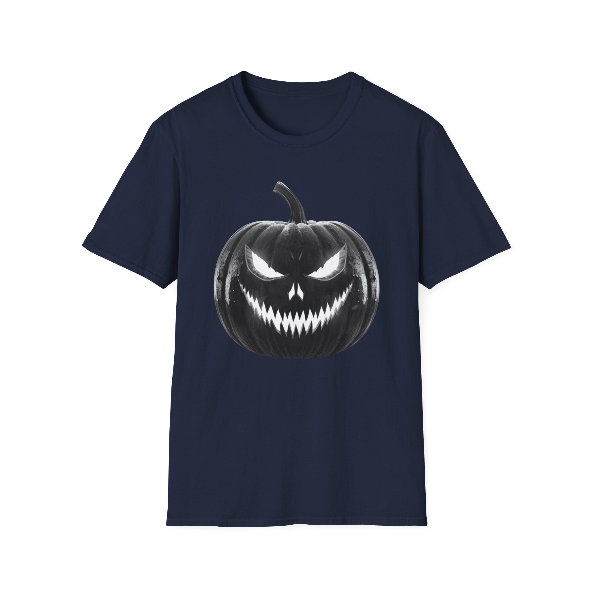 Halloween Jack-O'-Lantern T-Shirt — Spooky Black Pumpkin Graphic