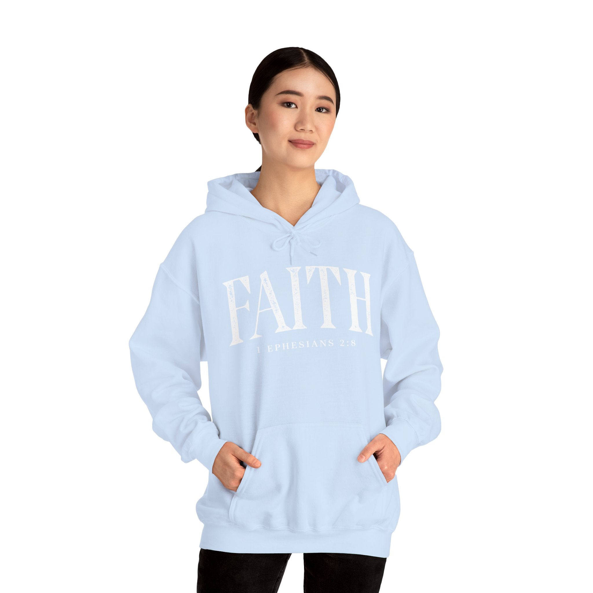 Faith Hoodie - Ephesians 2:8 Inspirational Christian Sweatshirt