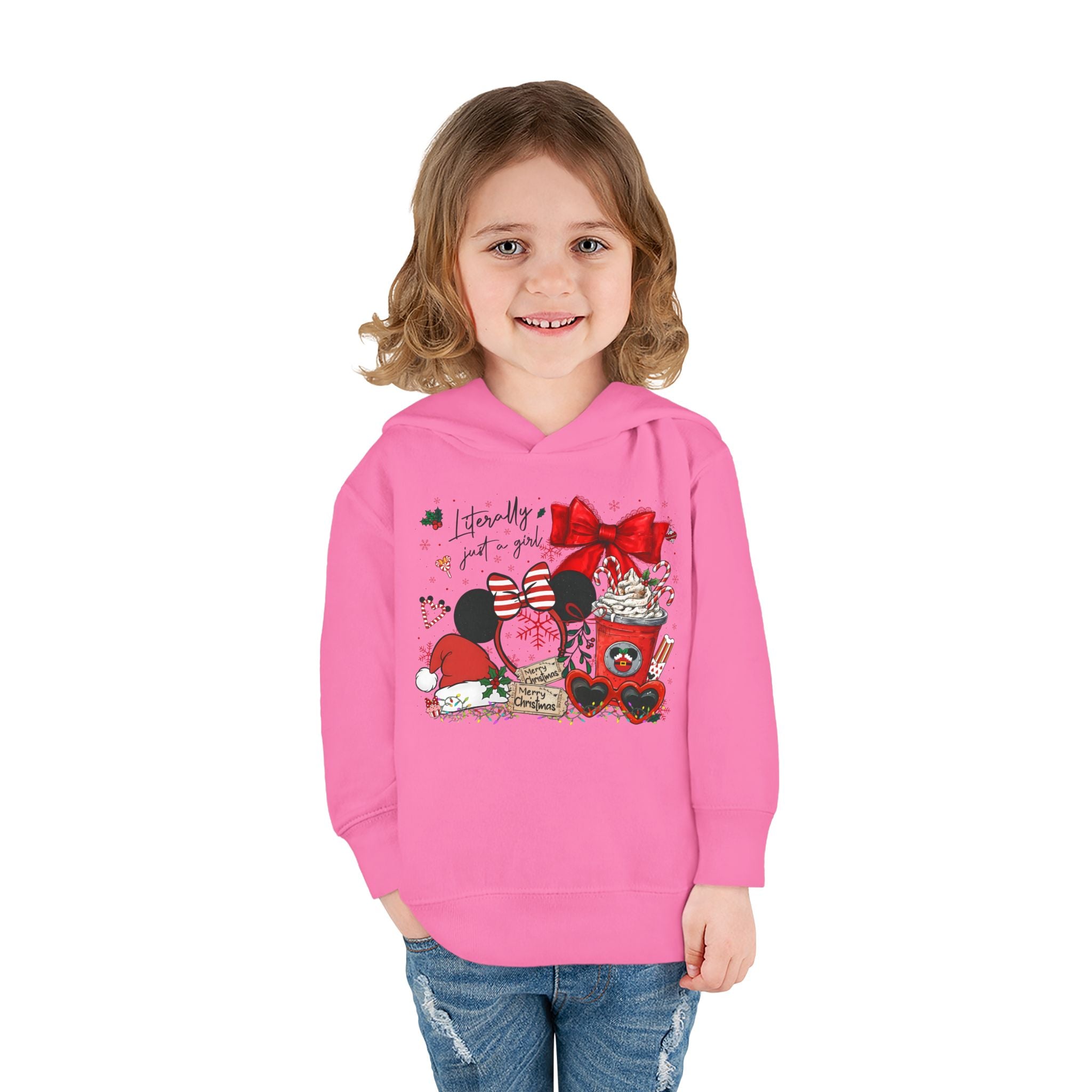 Toddler Hoodie - Christmas Minnie Gift Set Graphic ("Holidays just for me")