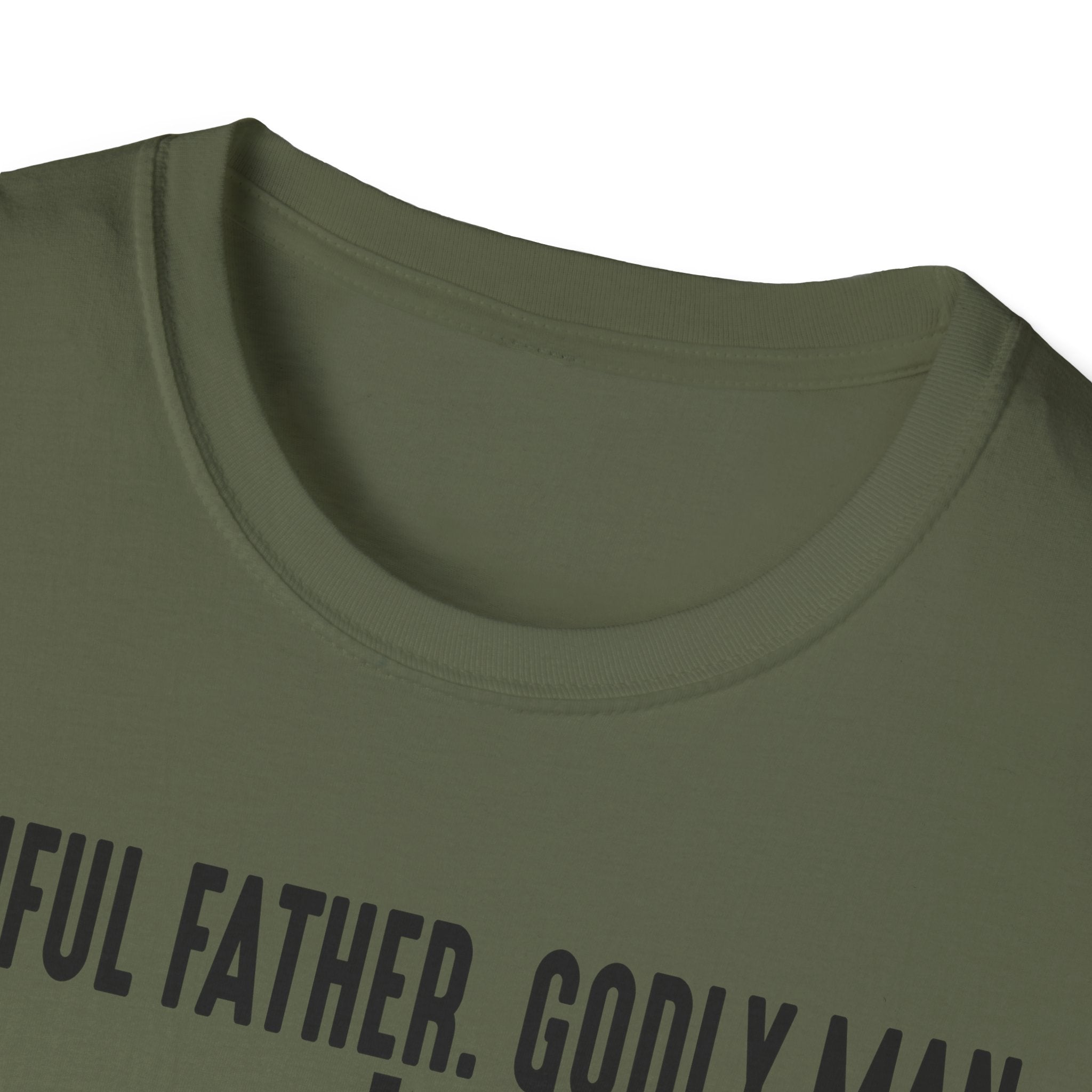 Faithful Father. Godly Man. T‑Shirt — Christian Dad Tee with Cross