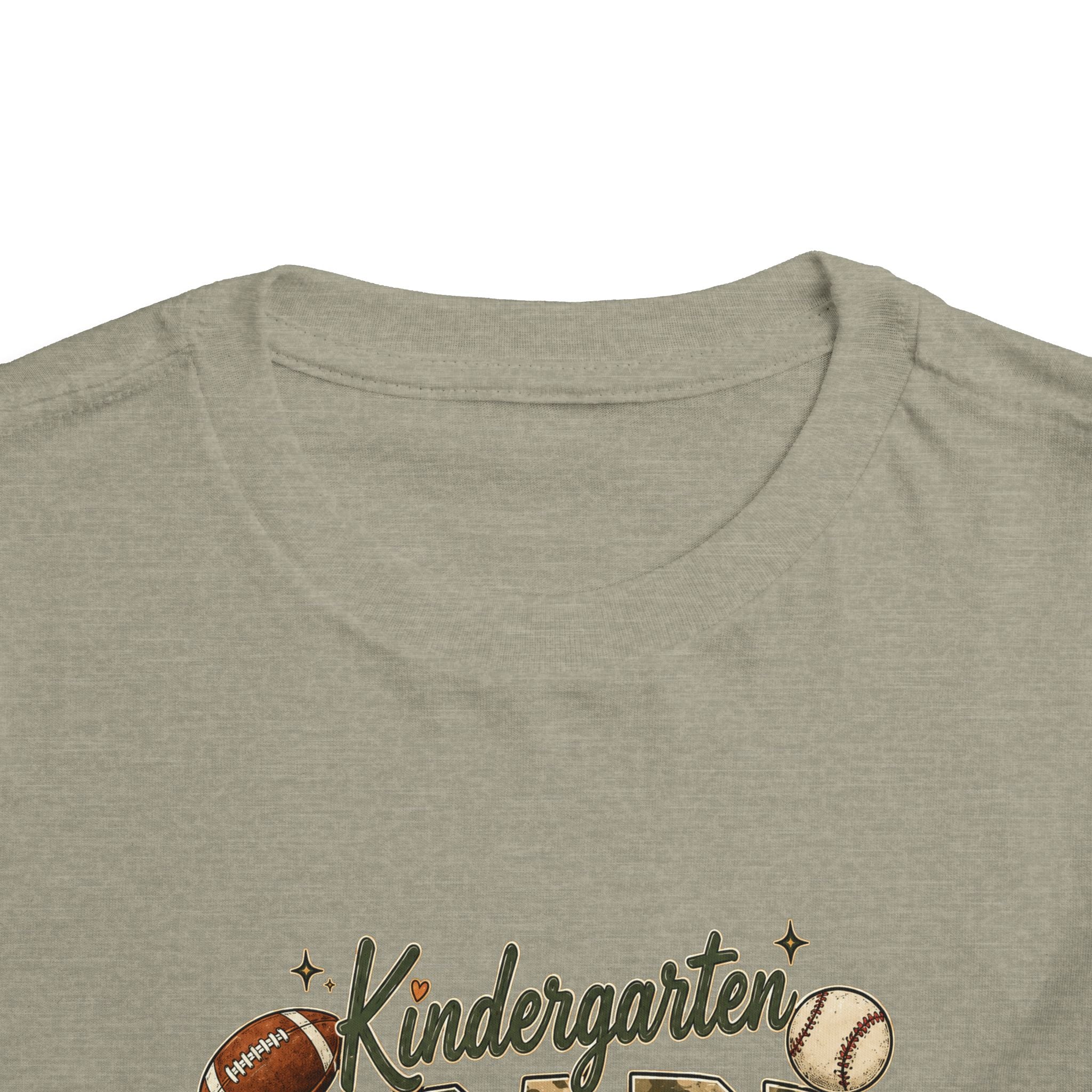 Kindergarten Grade Toddler Tee — Cute Back-to-School Football & Backpack Shirt