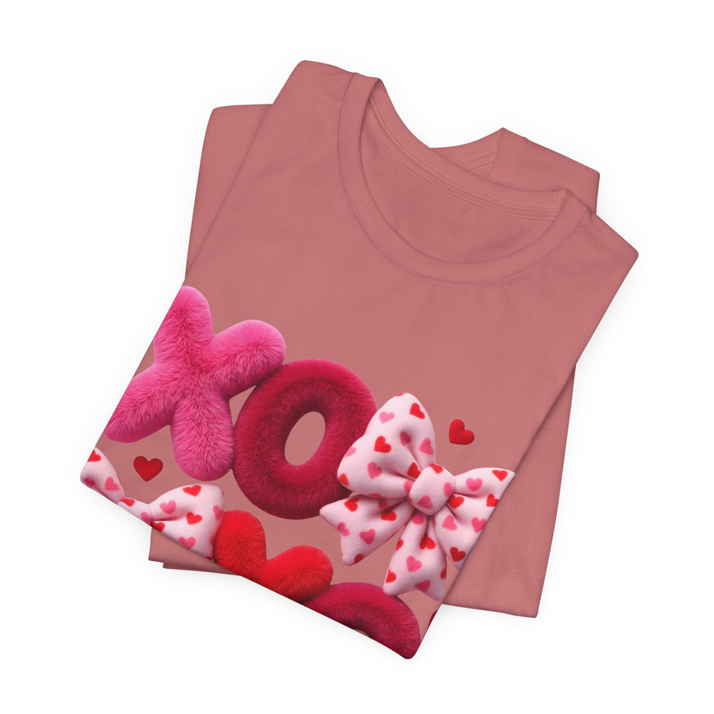 XOXO Bow Hearts T-Shirt | Love Scribble Back Tee