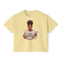Booked & Beautiful Women's Boxy Tee — Empowering Black Girl Magic Graphic Shirt