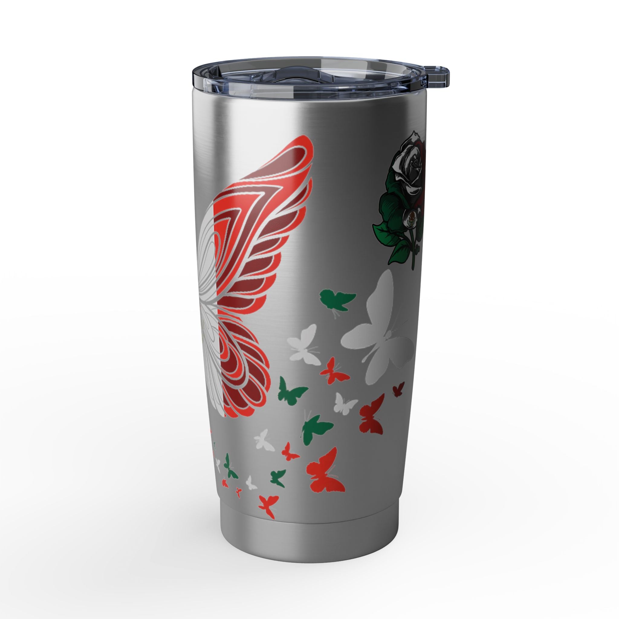 Mexican Butterfly 20oz Tumbler — Patriotic Rose & Bow Travel Cup