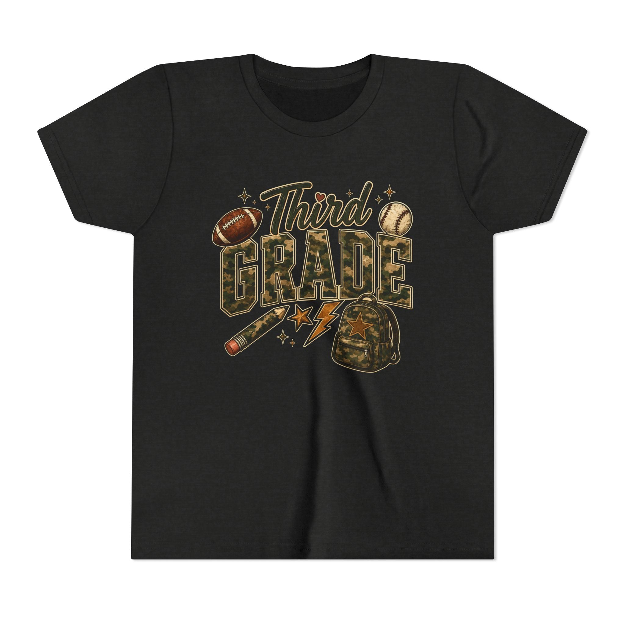 Third Grade Kids Tee - Back to School Sports Backpack Design