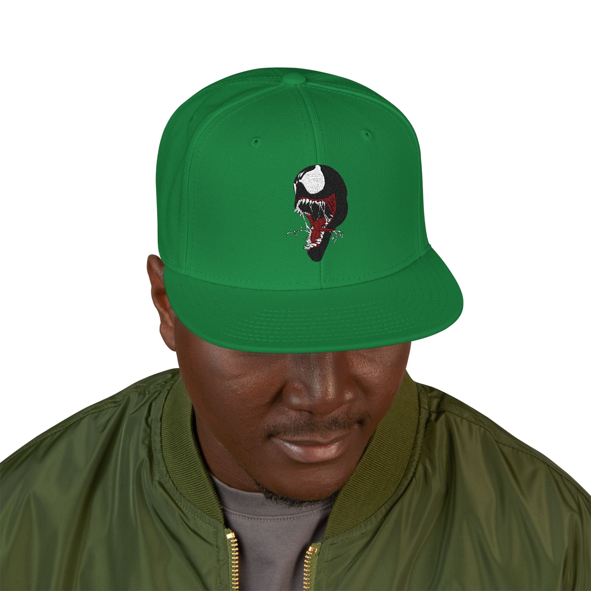 Embroidered Skull & Roses Snapback Hat — Gothic Streetwear Cap