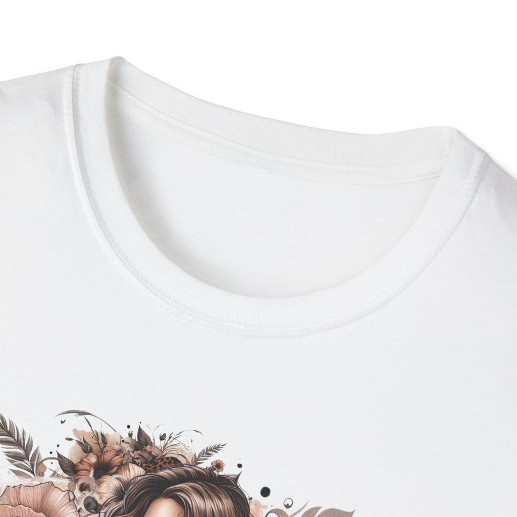 Graphic T-Shirt - 'Stay Humble' Floral Girl Vintage Coffee Tee