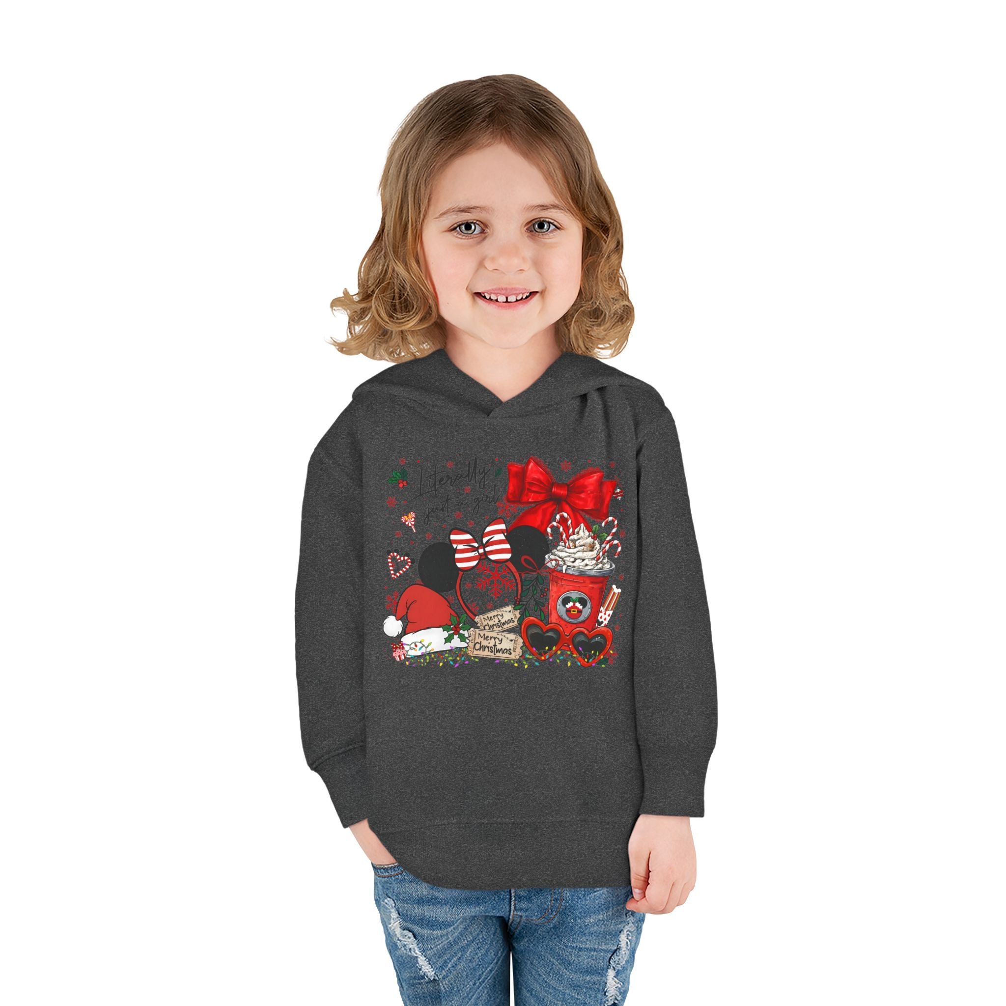 Toddler Hoodie - Christmas Minnie Gift Set Graphic ("Holidays just for me")