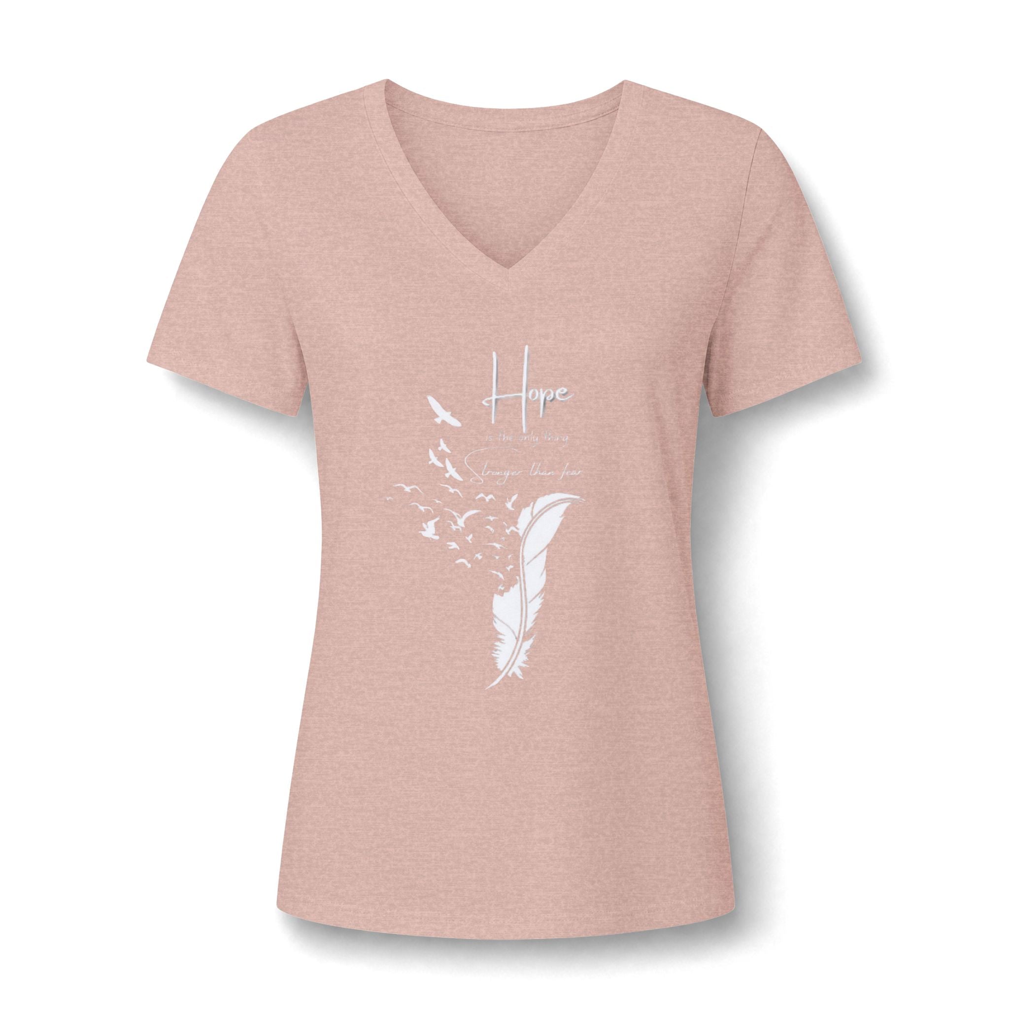 Hope Feather V-Neck Tee — Inspirational Women’s Shirt