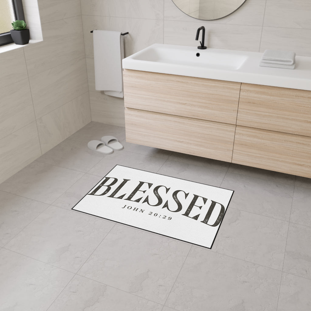 Blessed John 20:29 Floor Mat — Heavy Duty Welcome Mat