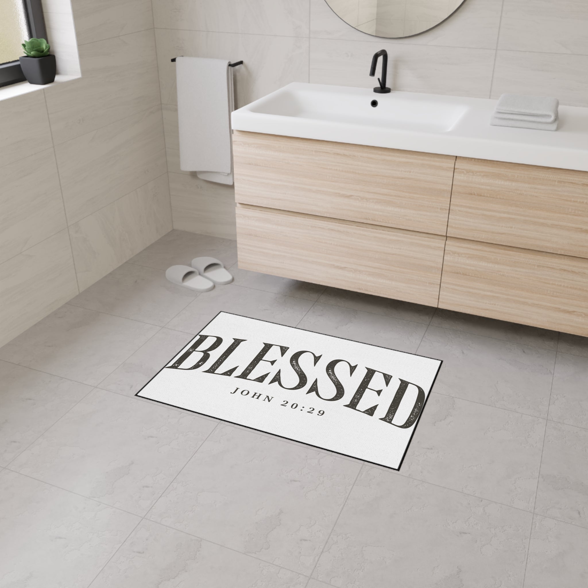 Blessed John 20:29 Floor Mat — Heavy Duty Welcome Mat