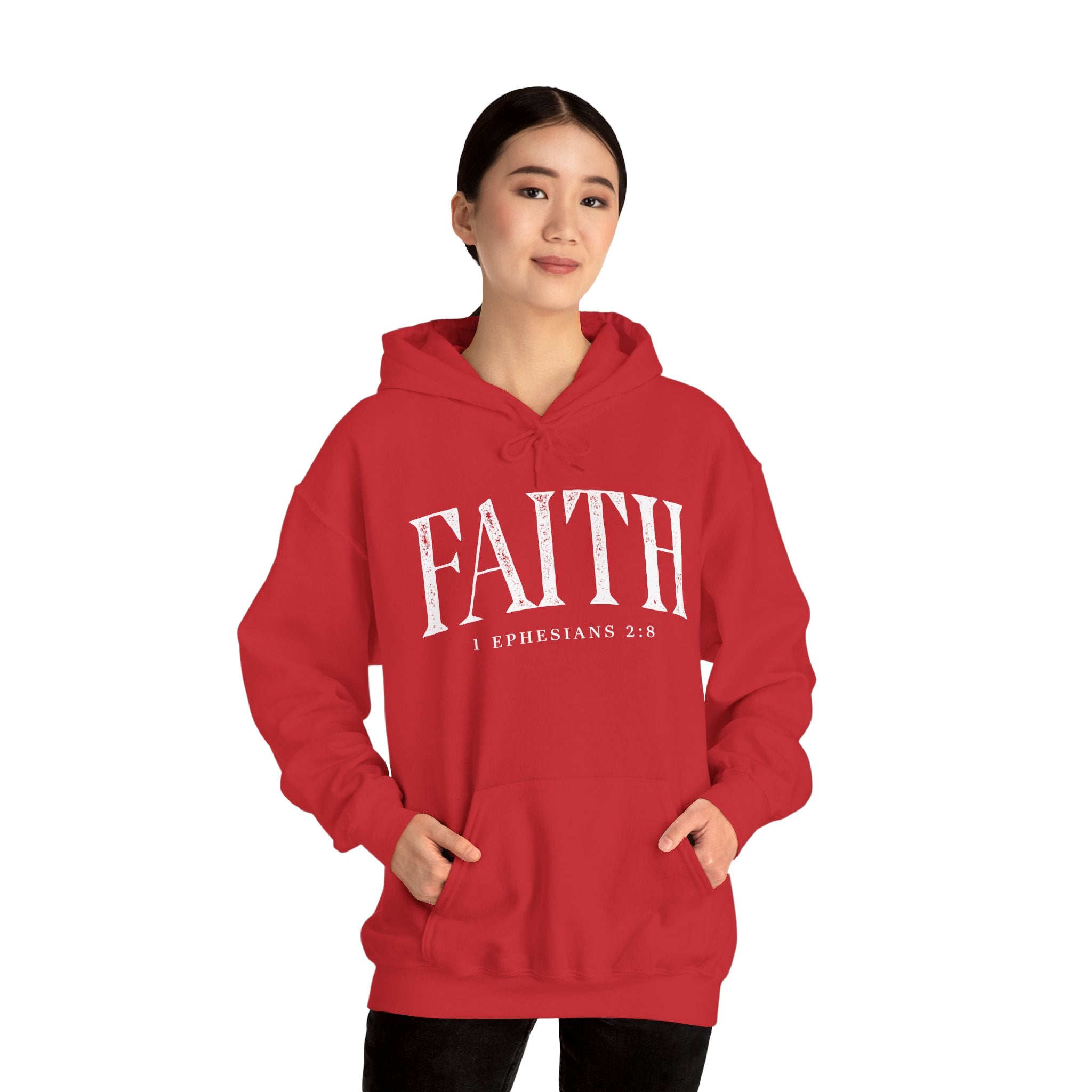 Faith Hoodie - Ephesians 2:8 Inspirational Christian Sweatshirt