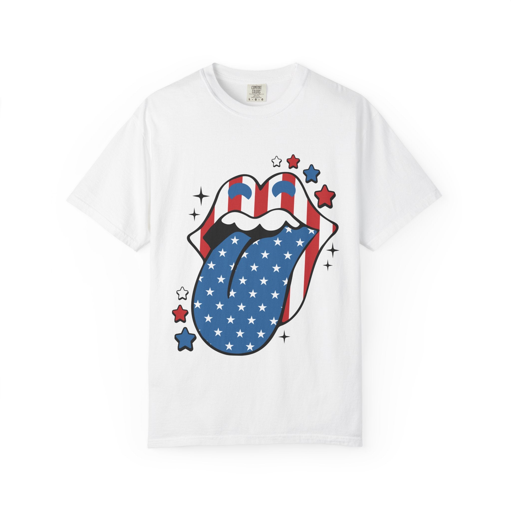 American Flag Rock Tongue T-Shirt