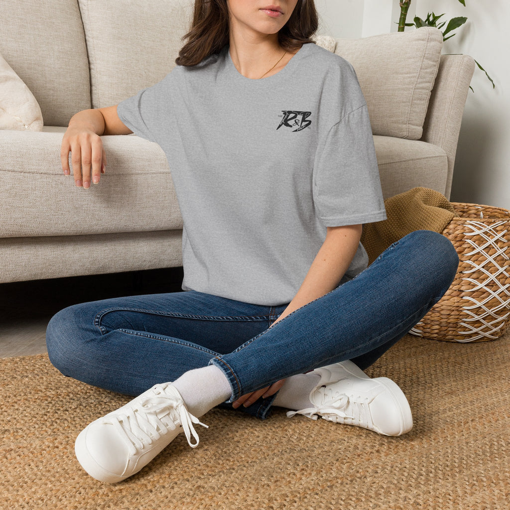 R&B Minimalist Logo T-Shirt — Retro Script Chest Print
