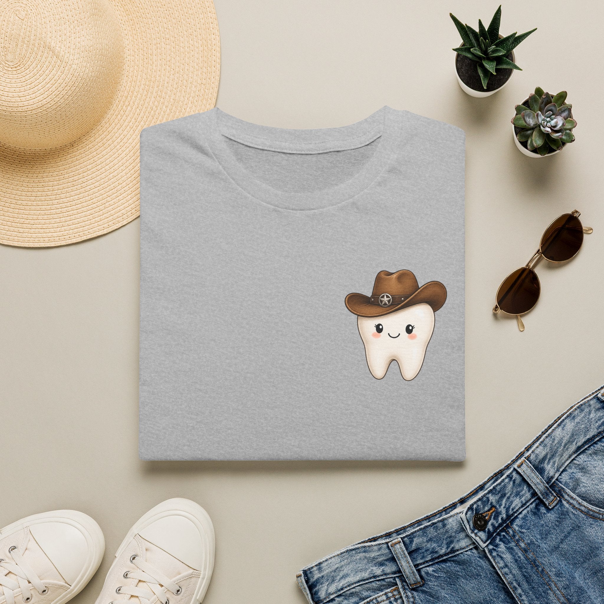 Cowboy Tooth Tee — Cute Western Dental Graphic T-Shirt