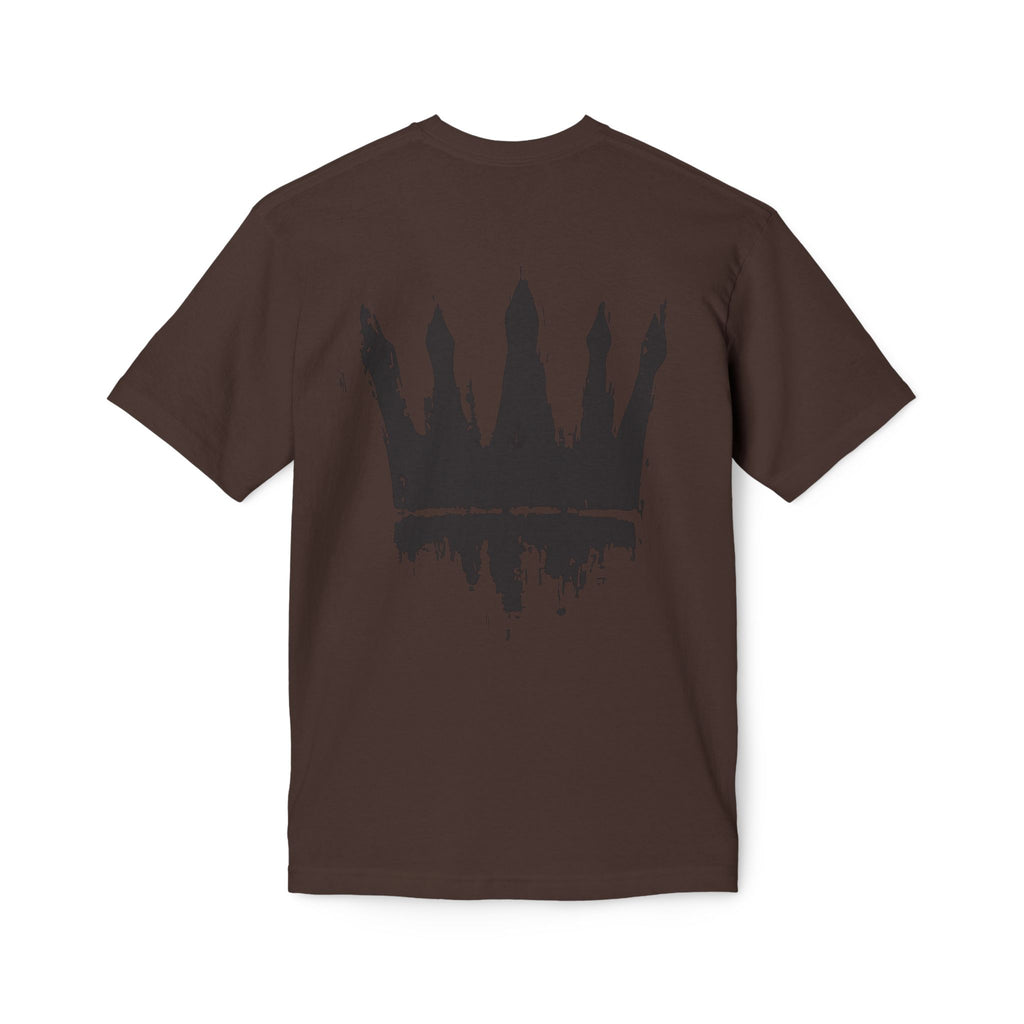 Crown Graphic T-Shirt — Grunge Black Paint Crown Back Print
