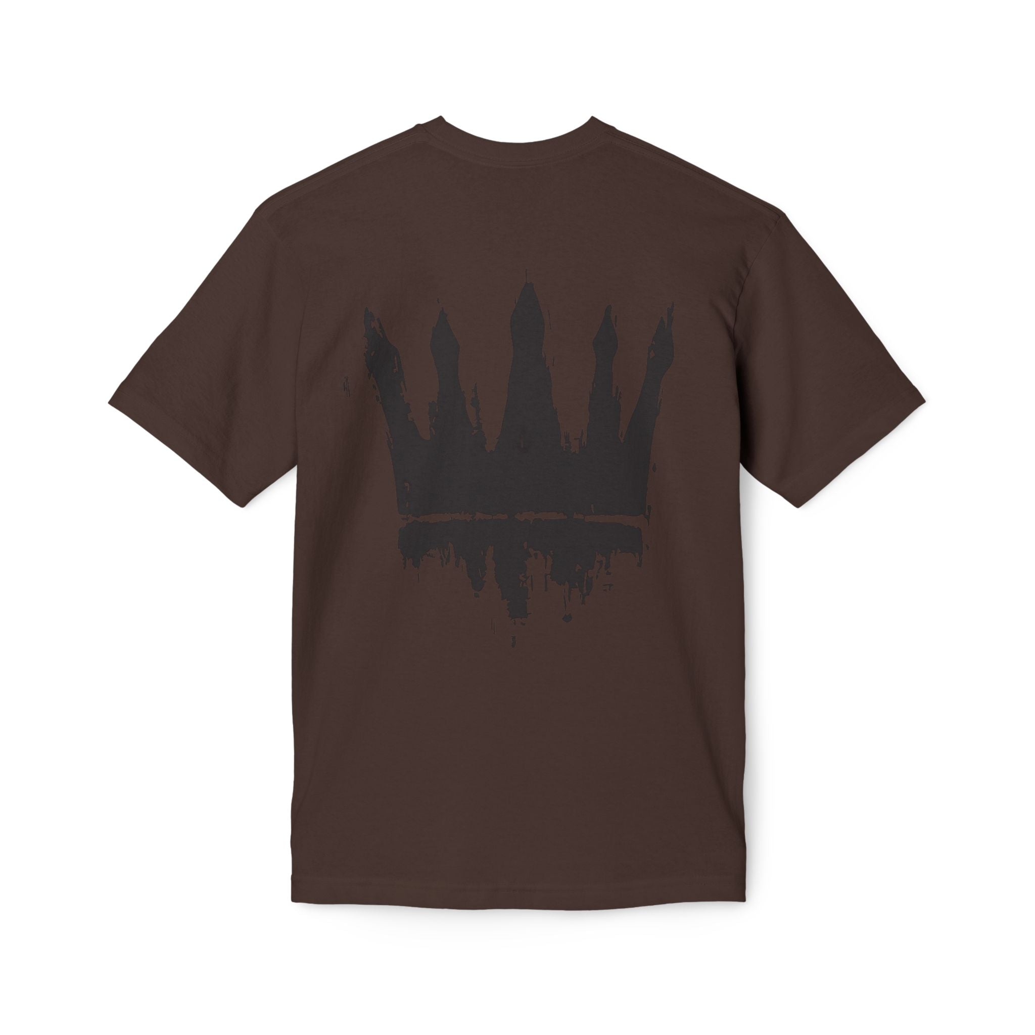 Crown Graphic T-Shirt — Grunge Black Paint Crown Back Print