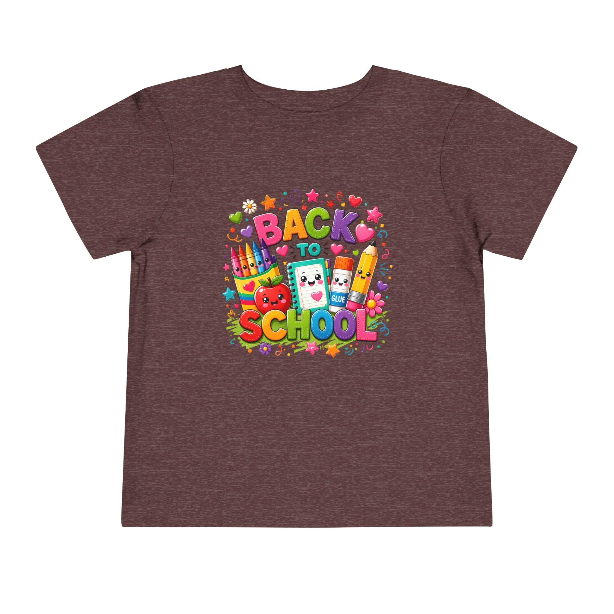Back to School Toddler Tee – Cute Kawaii School Supplies Graphic