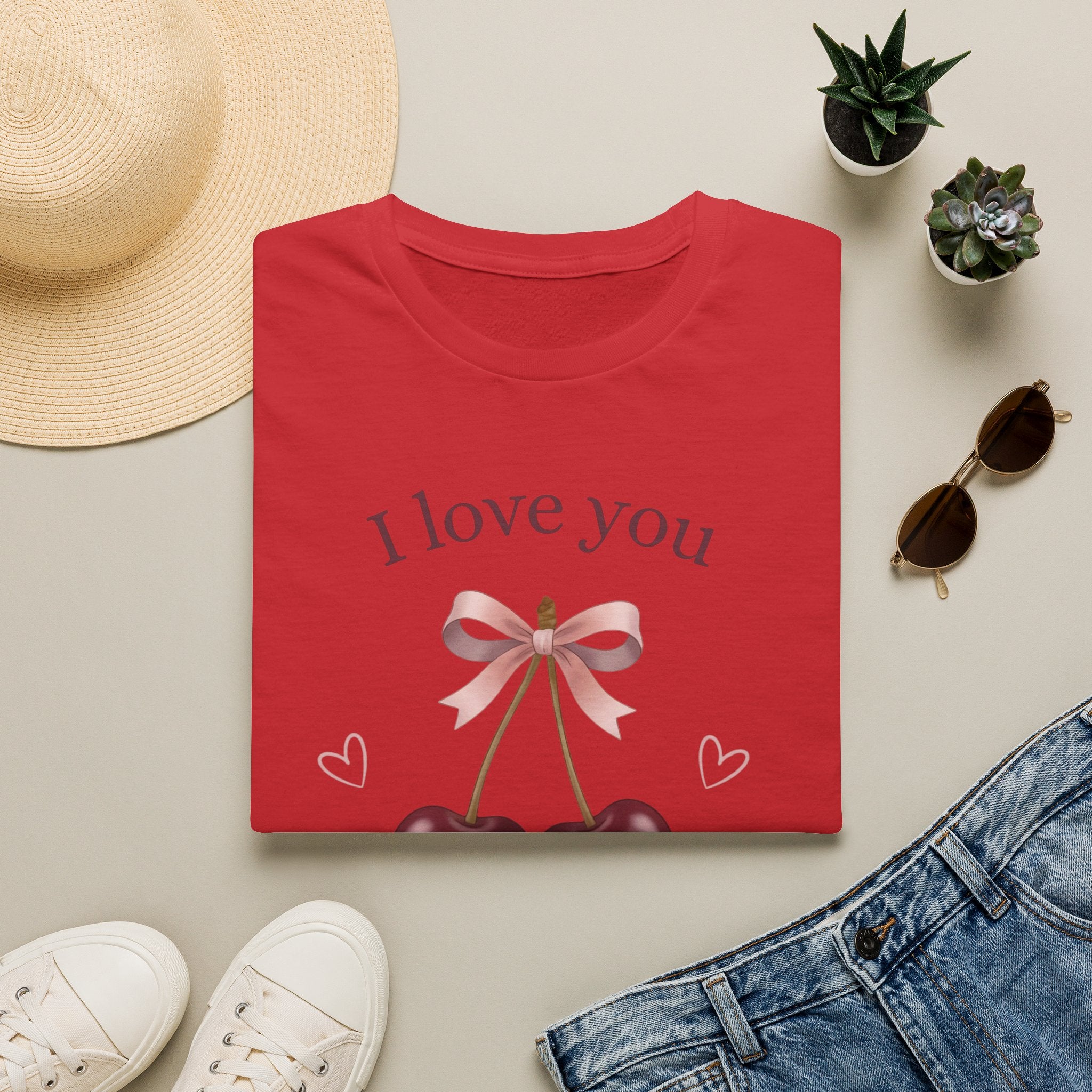 I Love You Cherry Much T-Shirt — Cute Cherry Graphic Valentine Tee