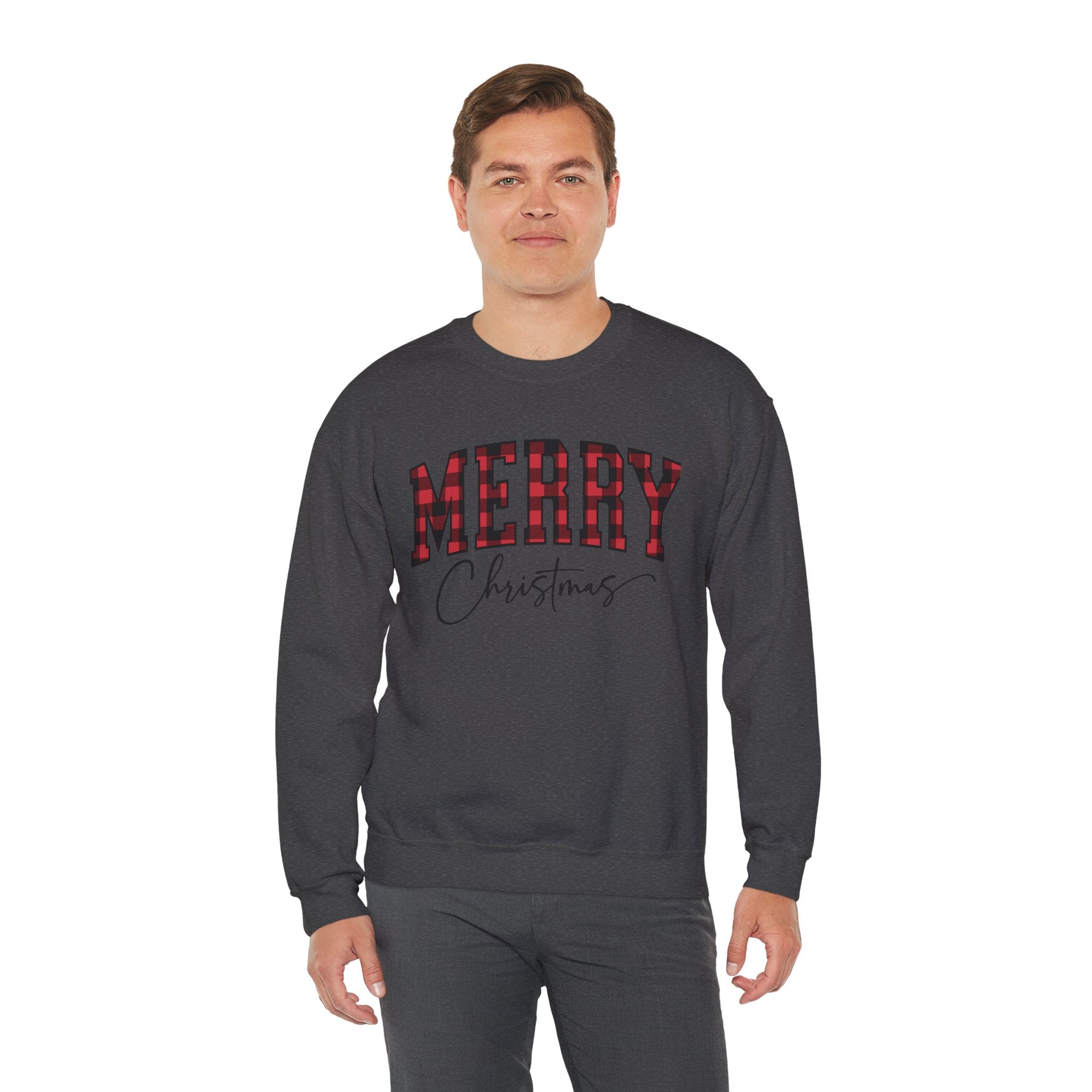 Christmas Plaid "Merry Christmas" Crewneck Sweatshirt