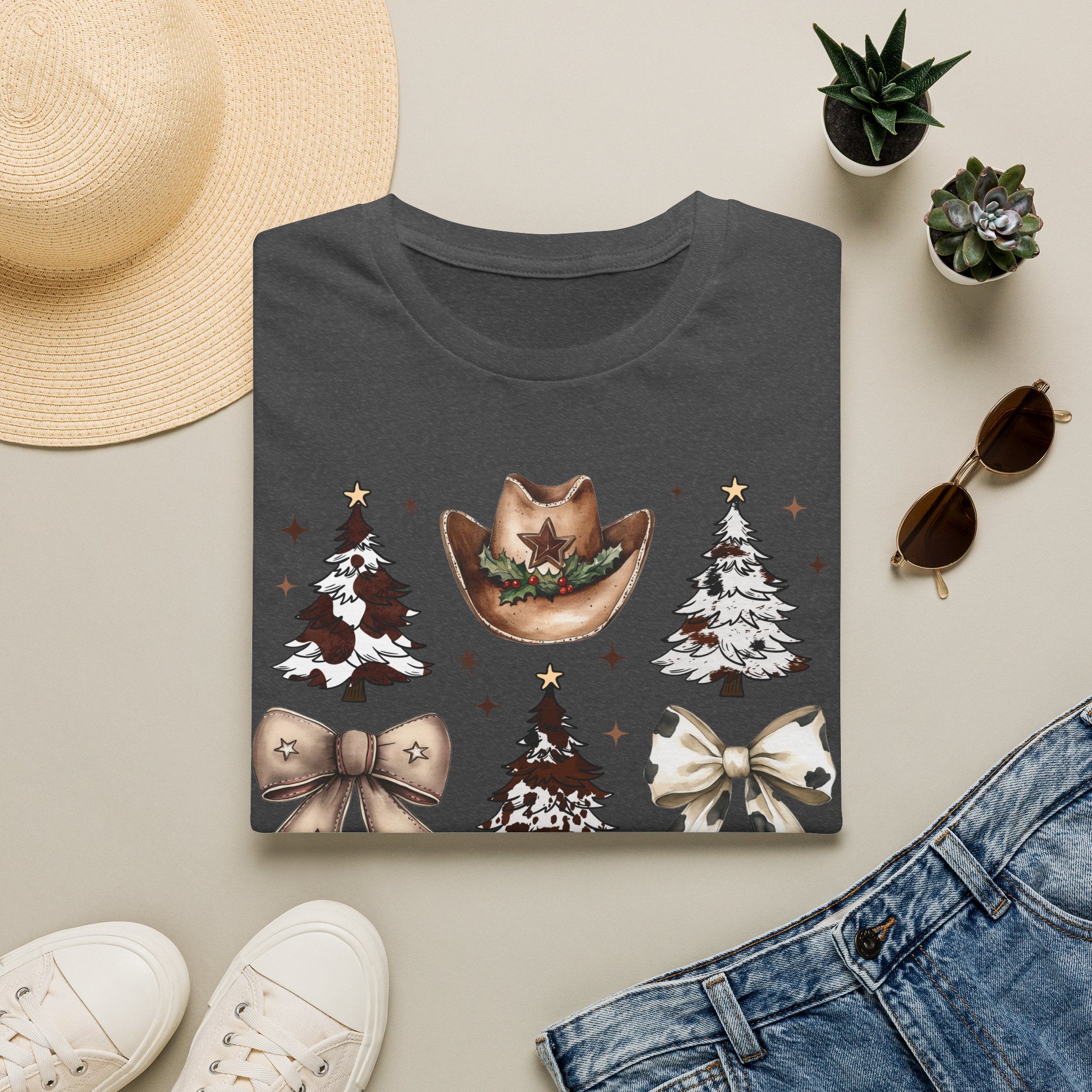 Western Christmas Tee — Cowboy Hat & Boots Holiday Shirt