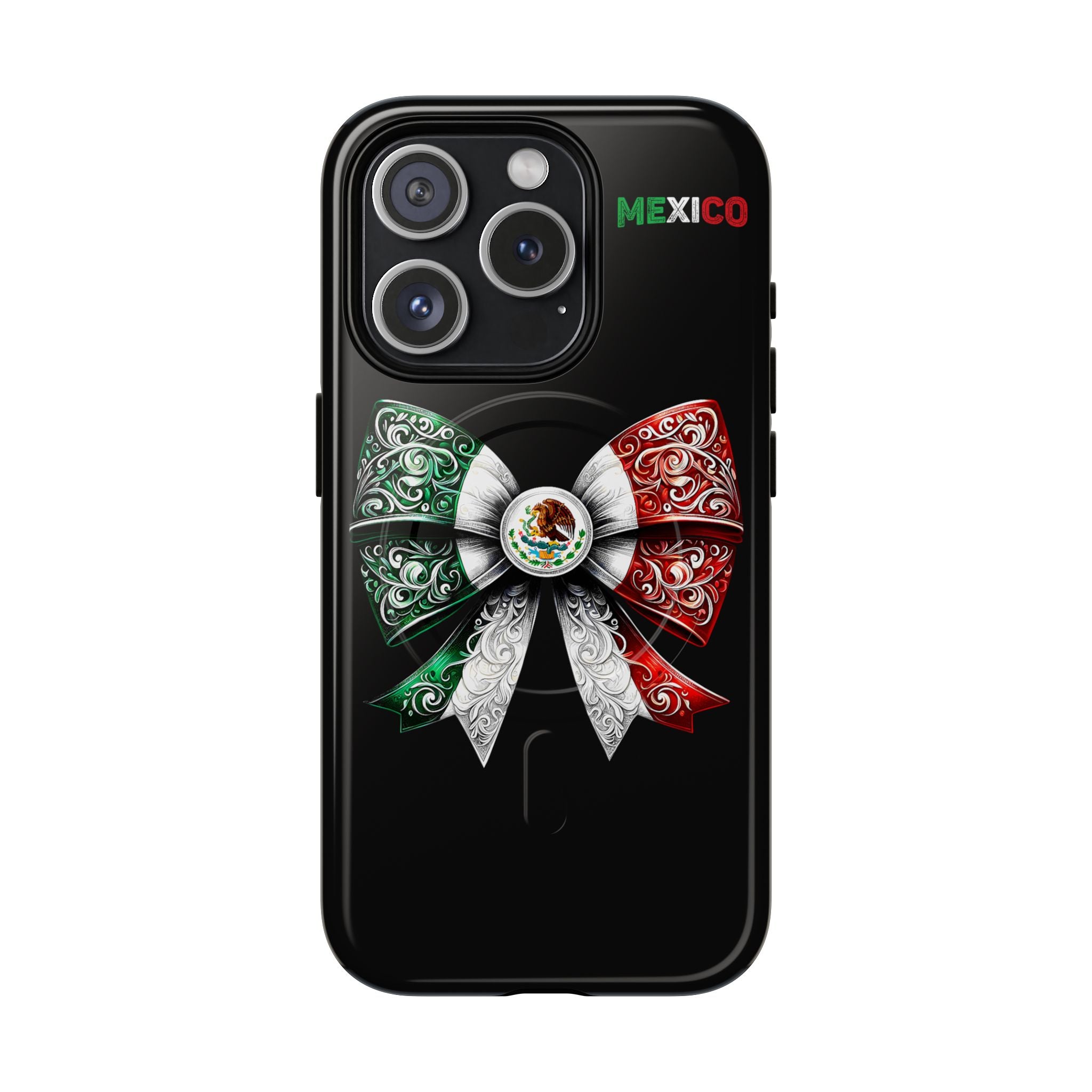 Mexican Flag Bow Tough Magnetic Phone Case — Patriotic Mexico iPhone Cover
