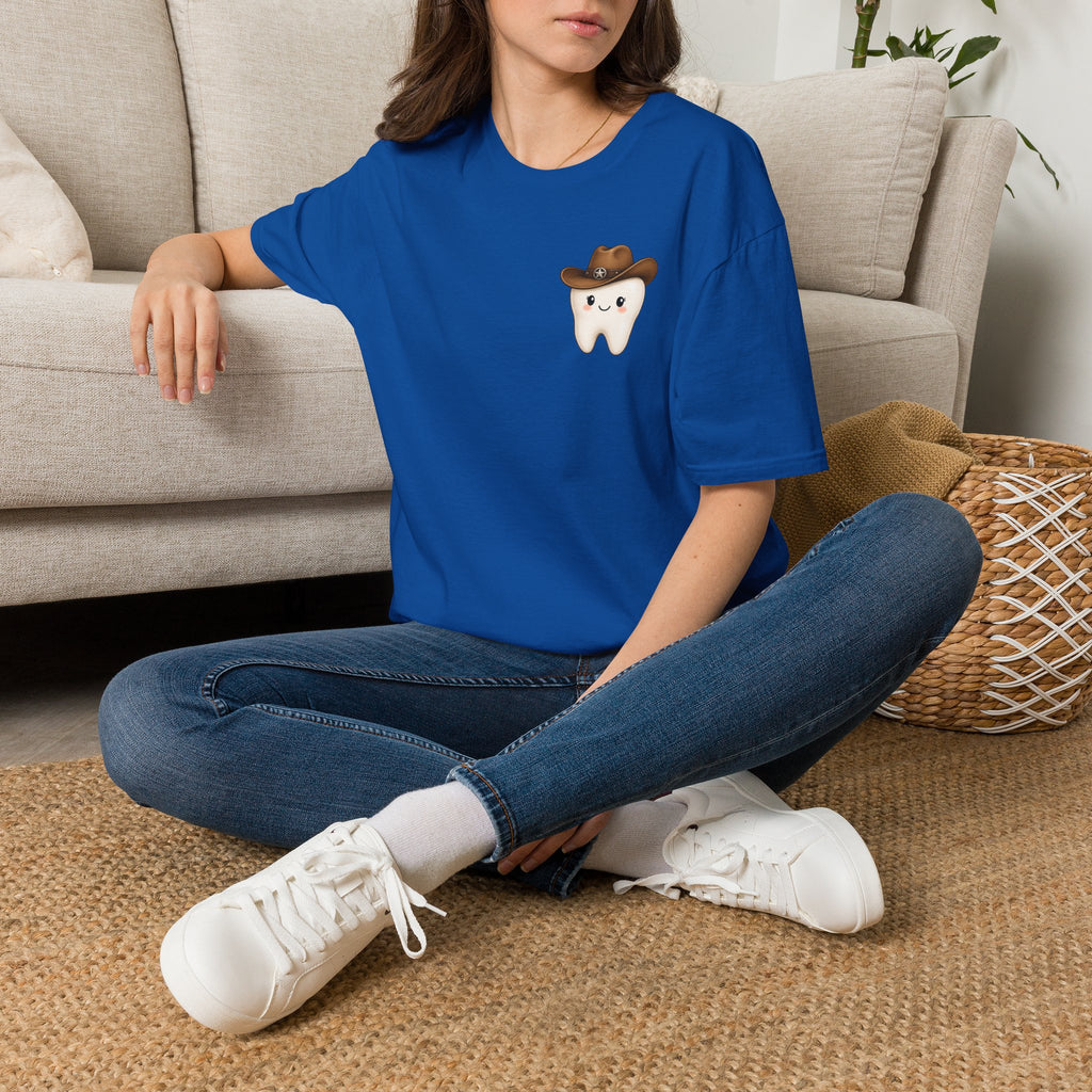 Cowboy Tooth Tee — Cute Western Dental Graphic T-Shirt