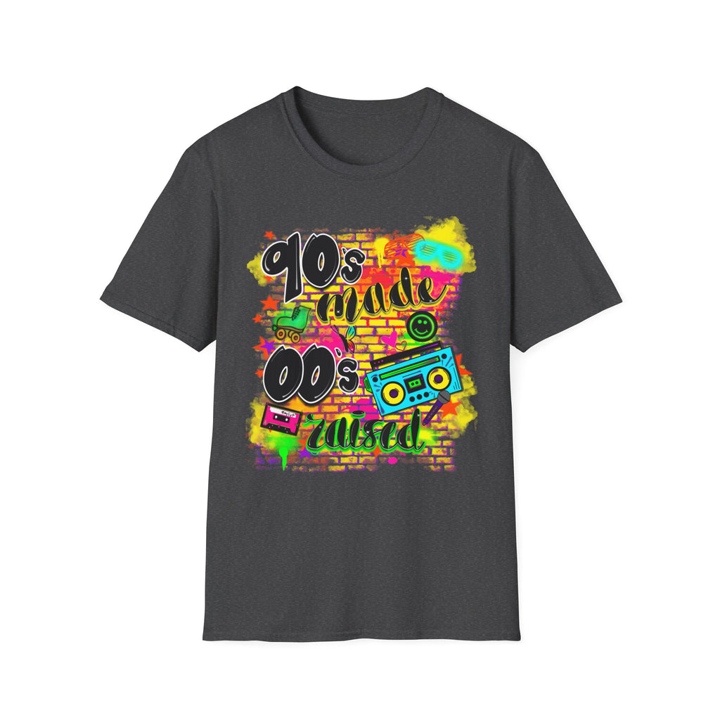 90s Vibes T-Shirt — '90s Made, 00s Raised' Retro Graffiti Tee