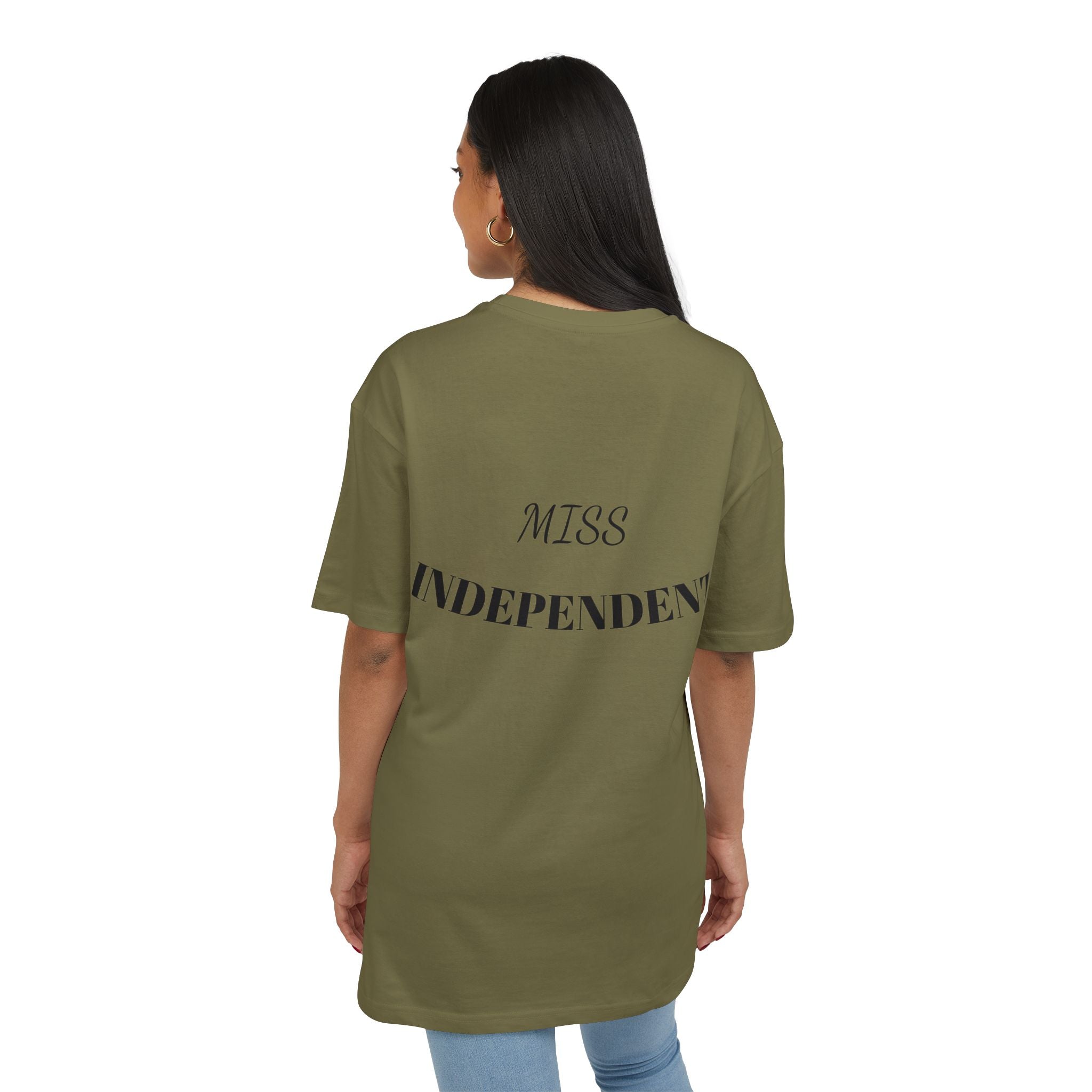 Miss Independent Oversized Tee — Feminine Empowerment Graphic T-Shirt