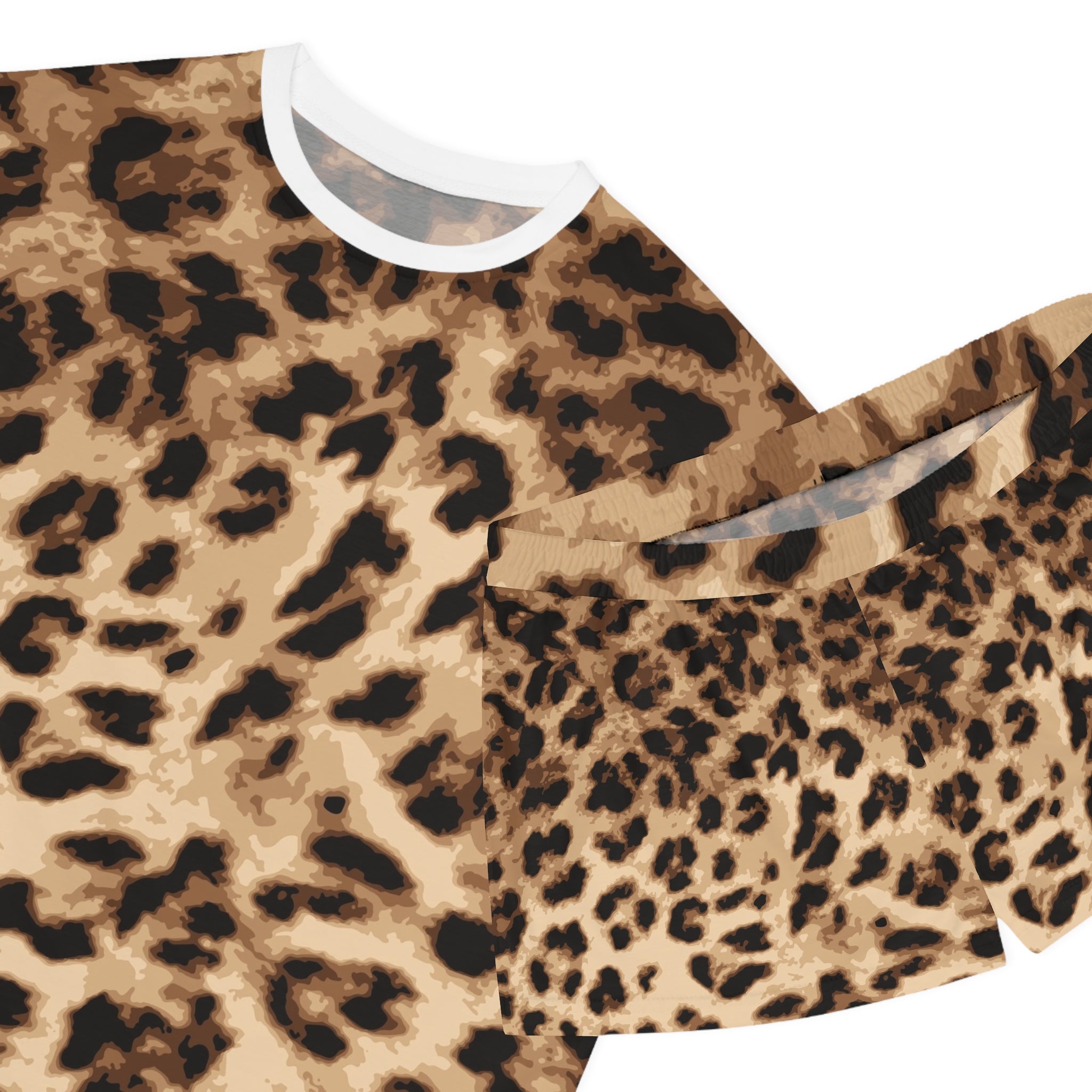 Leopard Print Women's Short Pajama Set - Cozy Safari Loungewear