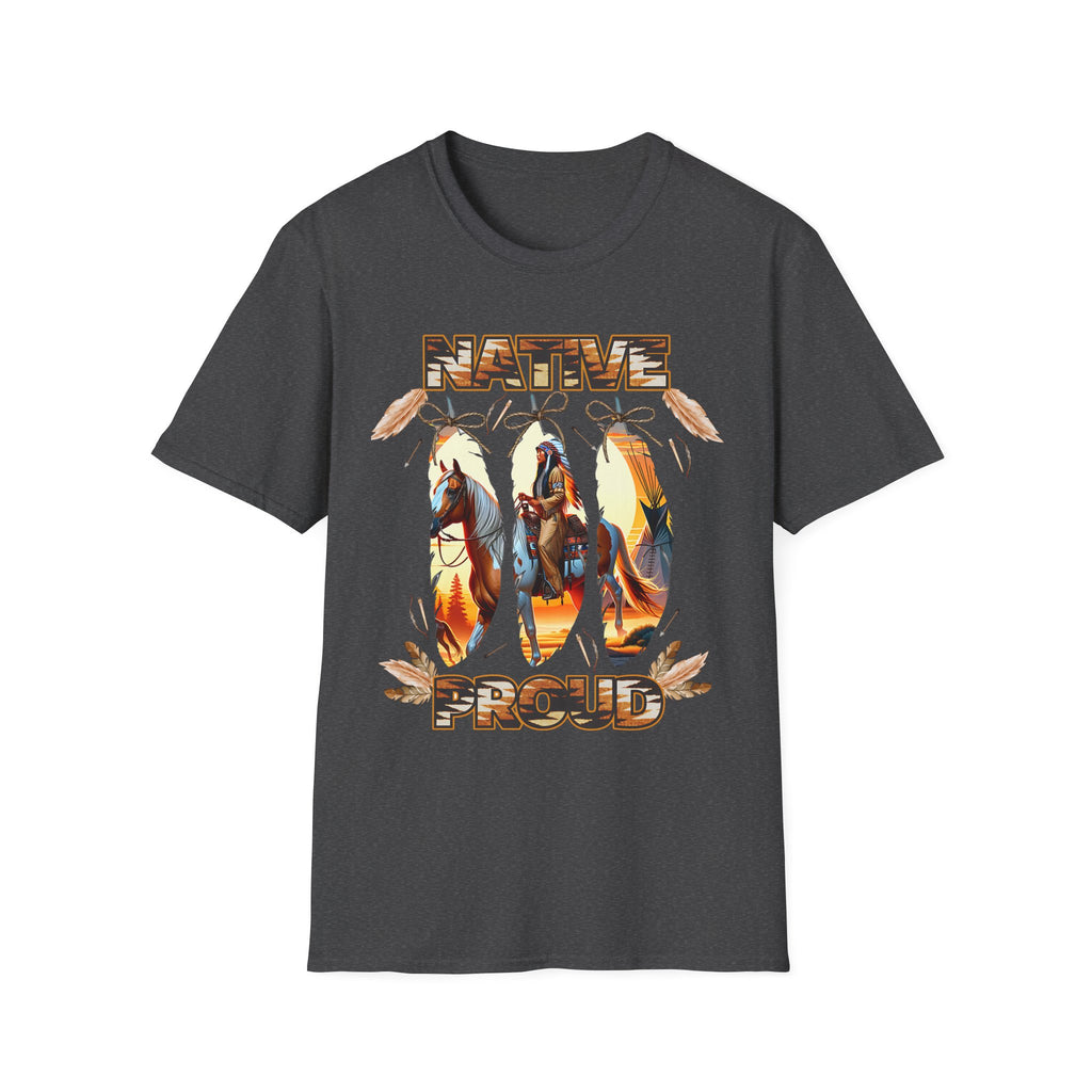 Native Proud T-Shirt — Tribal Feather Graphic Tee