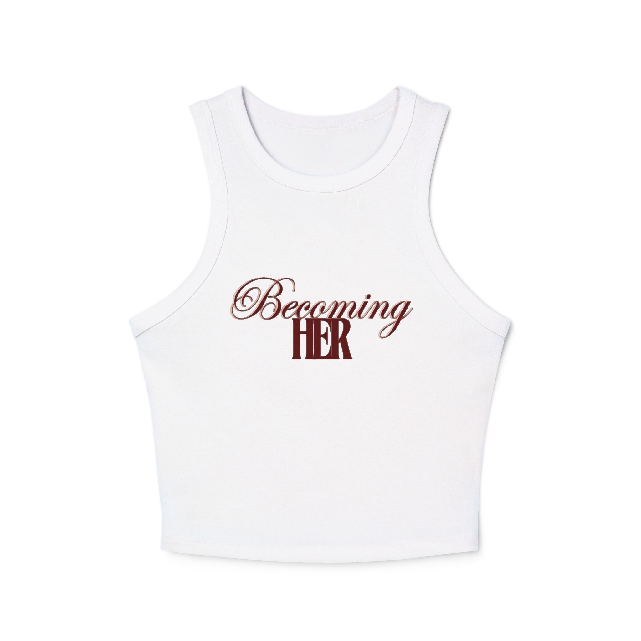 Becoming Her Racer Tank Top — Women's Empowerment Cropped Tank