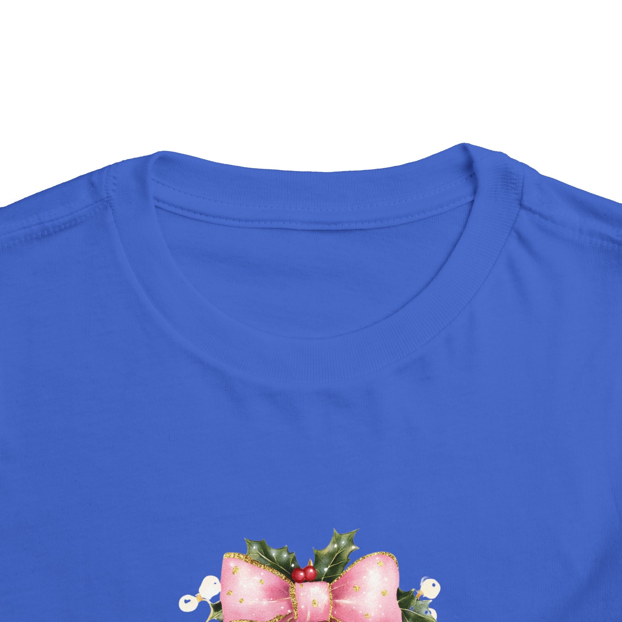Toddler Christmas Tree Tee — Pink Bow Holiday Shirt