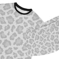 Gray Leopard Print Women's Short Pajama Set — Cozy Sleep Tee & Shorts