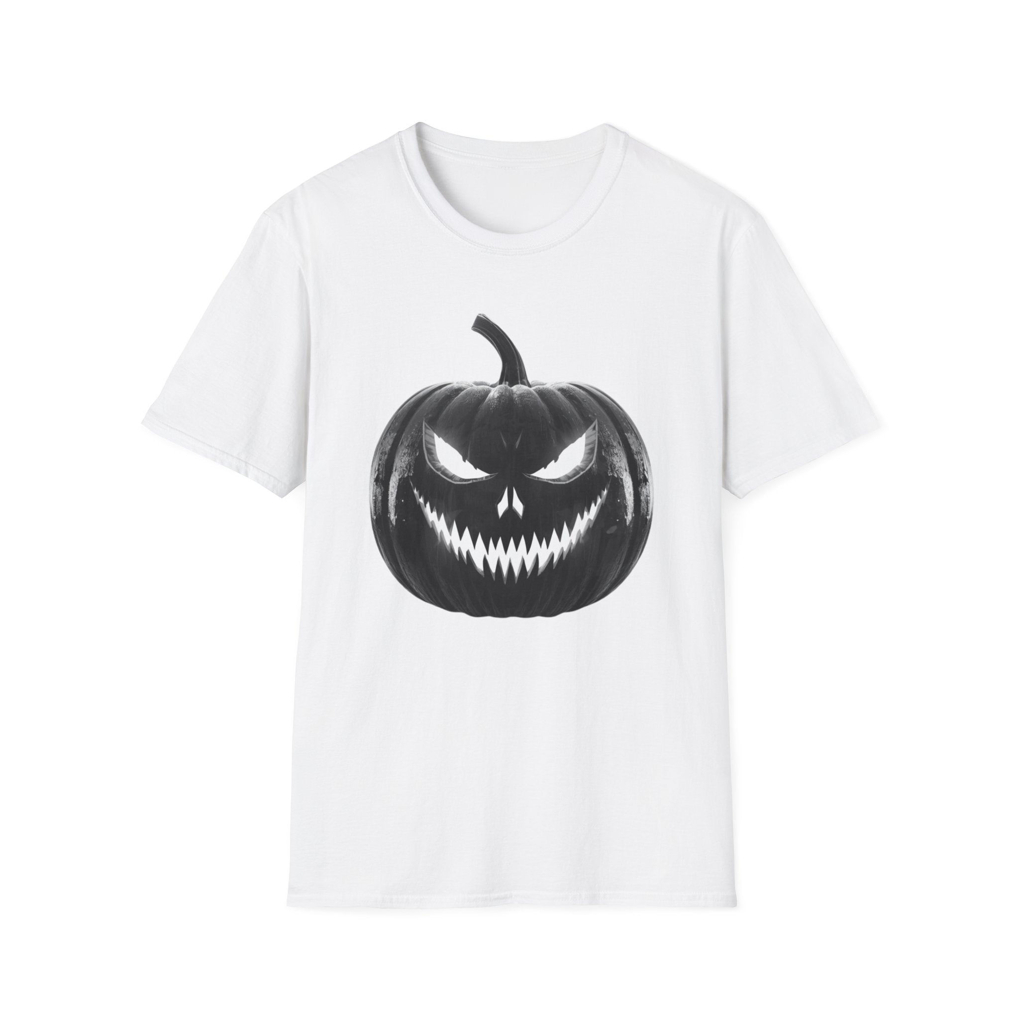 Halloween Jack-O'-Lantern T-Shirt — Spooky Black Pumpkin Graphic