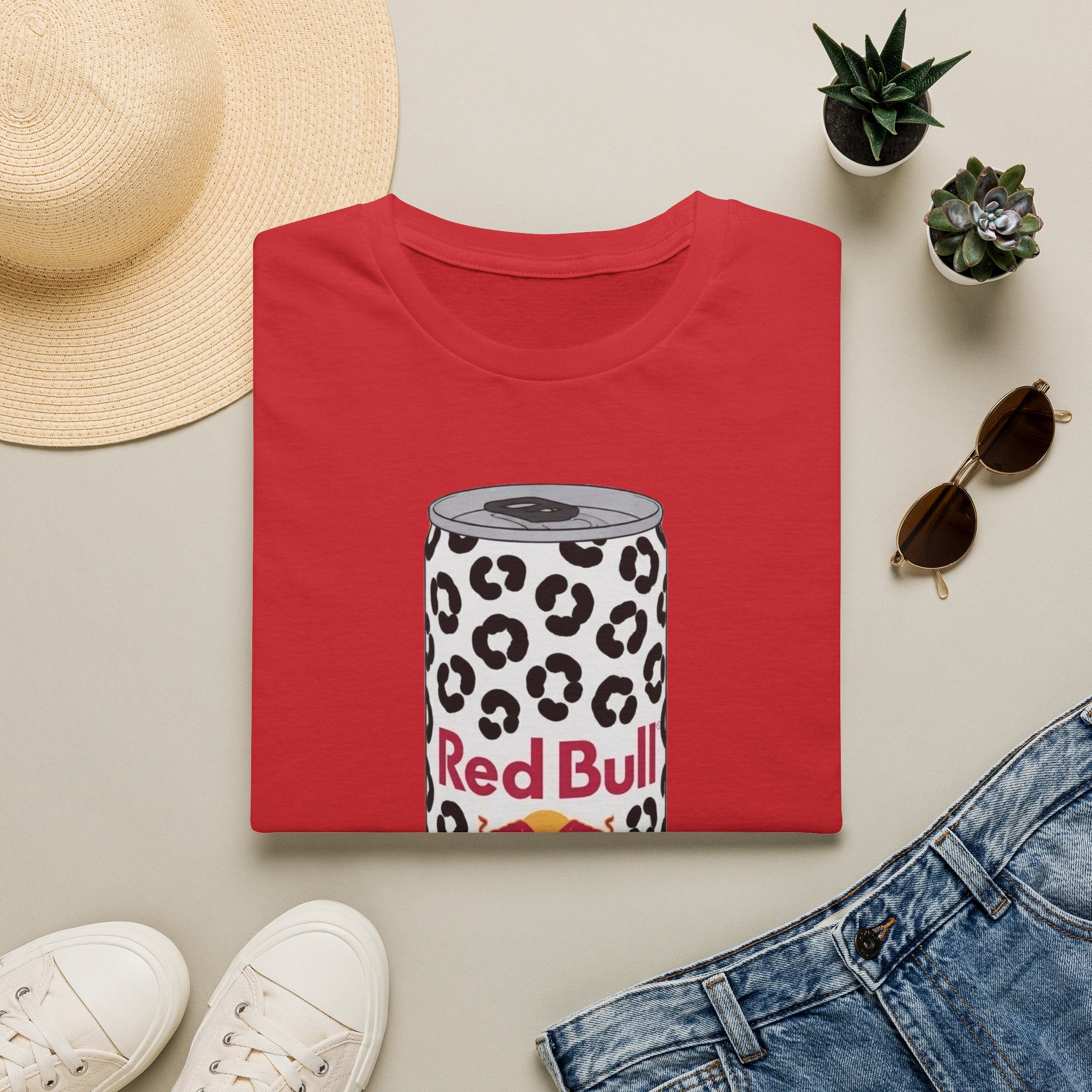 Red Bull Leopard Can T‑Shirt — Retro Energy Drink Graphic Tee